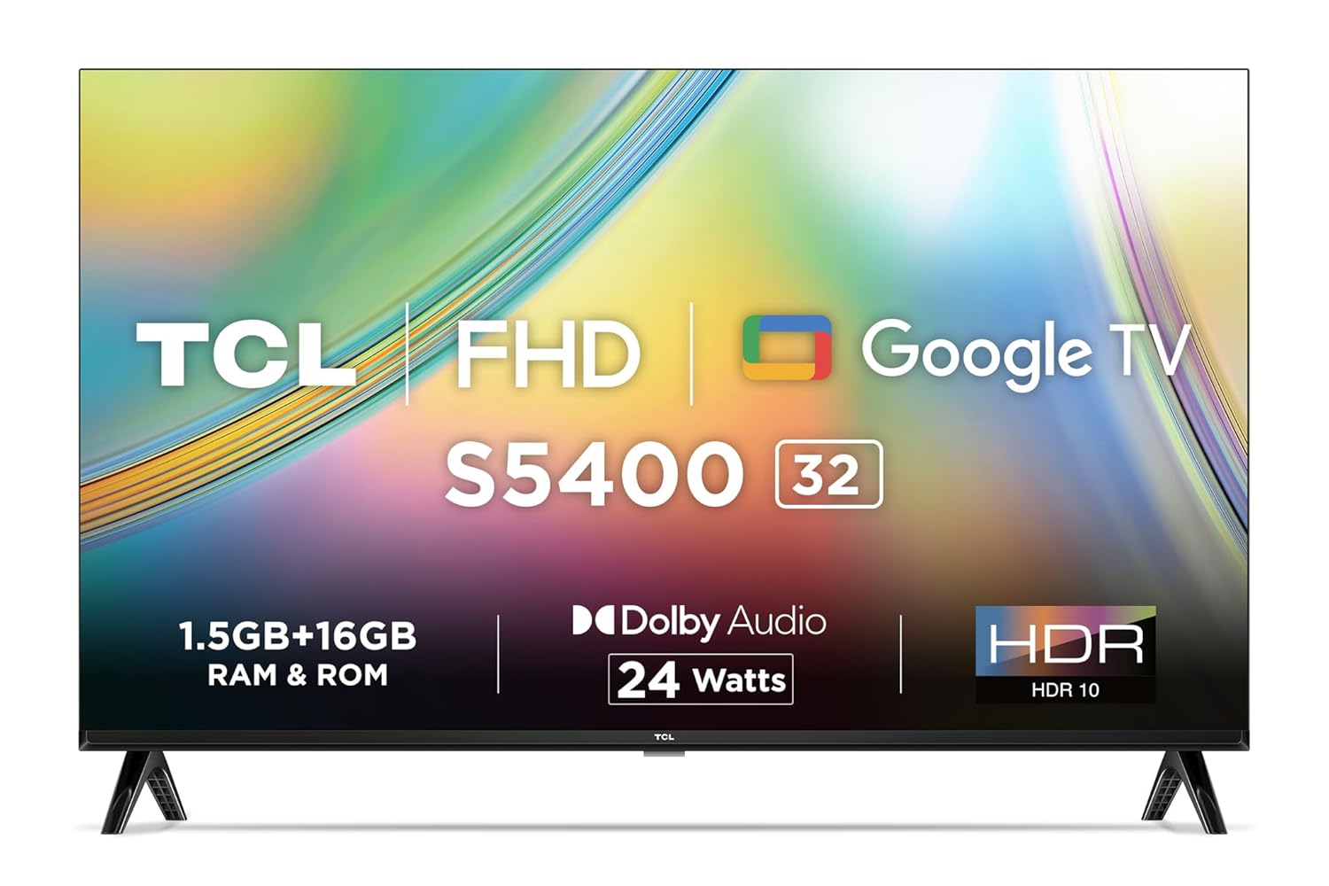 TCL 80.04 cm (32 inches) Bezel-Less S Series Full HD Smart LED Google TV 32S5400 (Black)