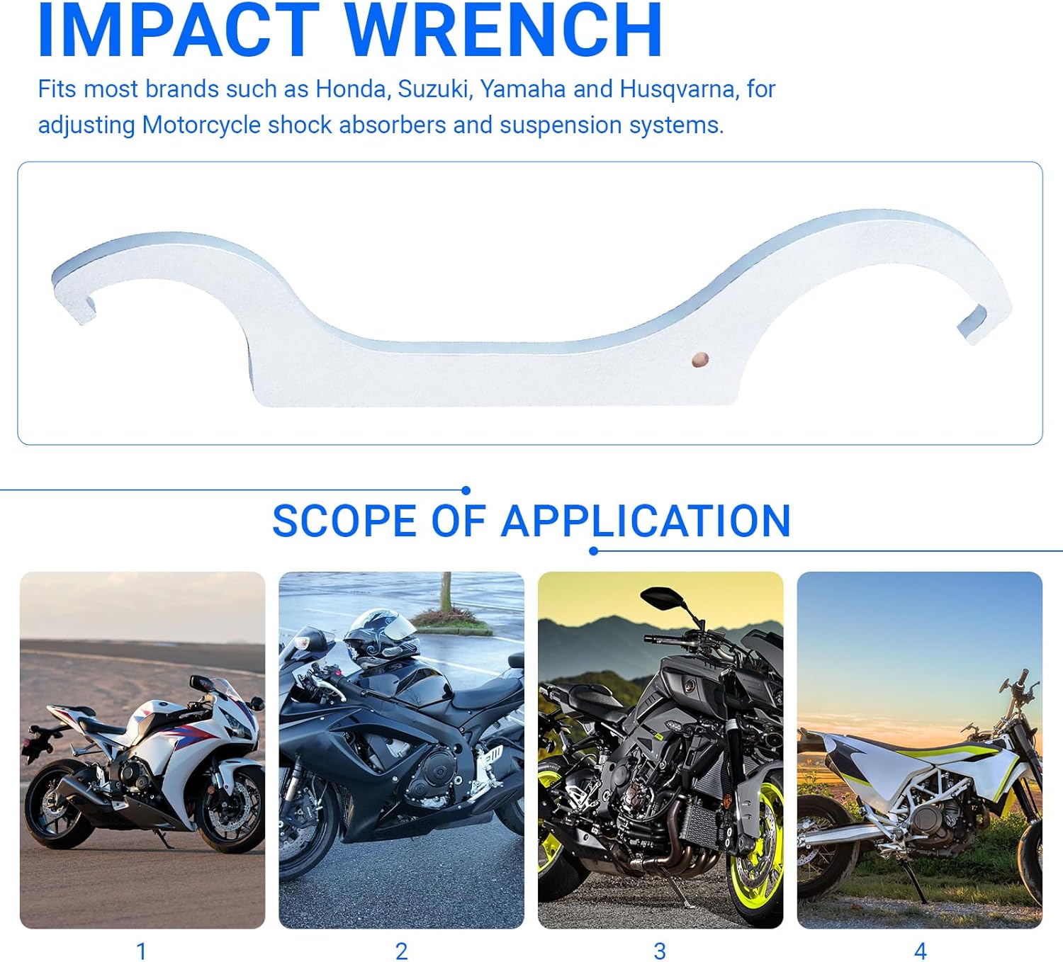 Ziyuan Shock Spanner Wrench,Motorcycle Shock Adjustmen Tool for 87 and 68mm Shock Preload Collars