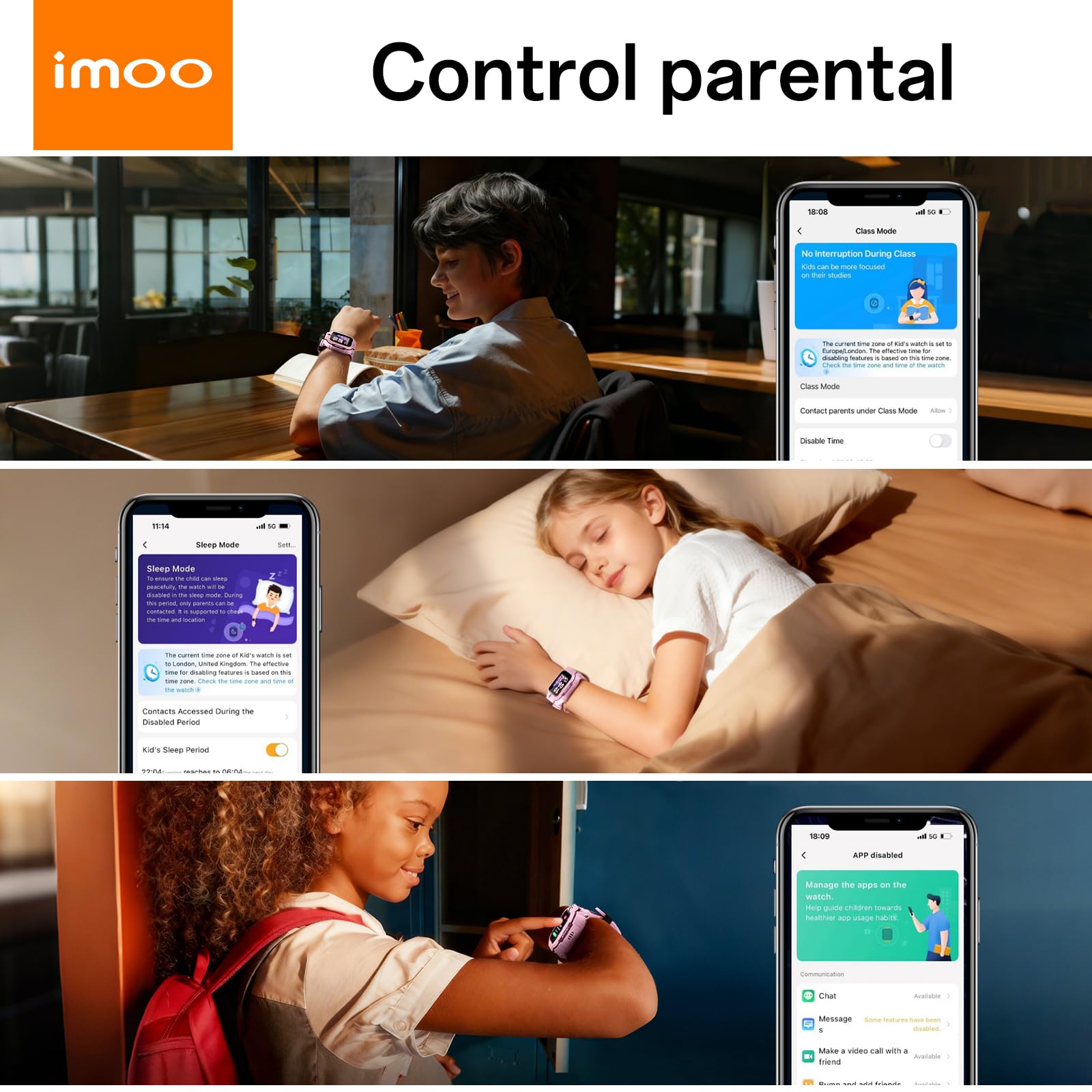 imoo Z3 Smartwatch para Niños, Llamadas 4G Video/Voz y Rastreador GPS en Tiempo Real, HD de 1.5″ Resistente al Agua hasta 20m, Control Parental y Protección de Seguridad con Kit de Accesorios(Rosa)