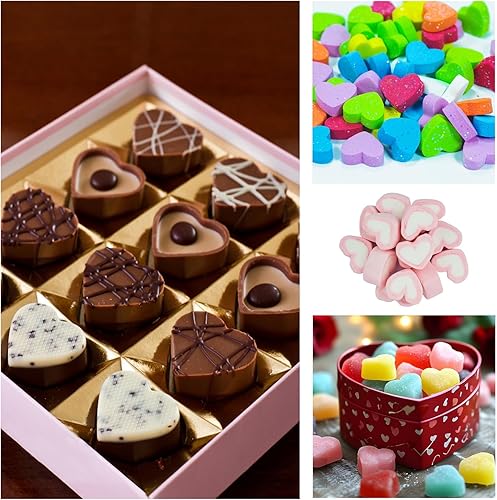 Miniatura 5 de 2 moldes de silicona con forma de corazón, moldes de gomitas, silicona antiadherente de grado alimenticio, para hornear caramelos de chocolate y