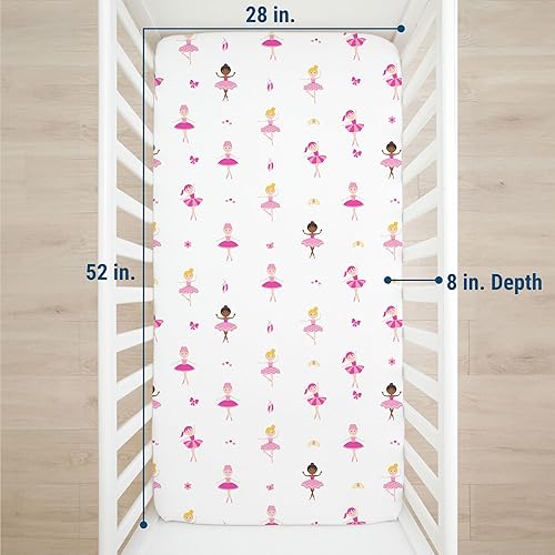 Vista 4 de Wildkin Sábana bajera ajustable 100% microfibra para niños, suave y transpirable, bailarina