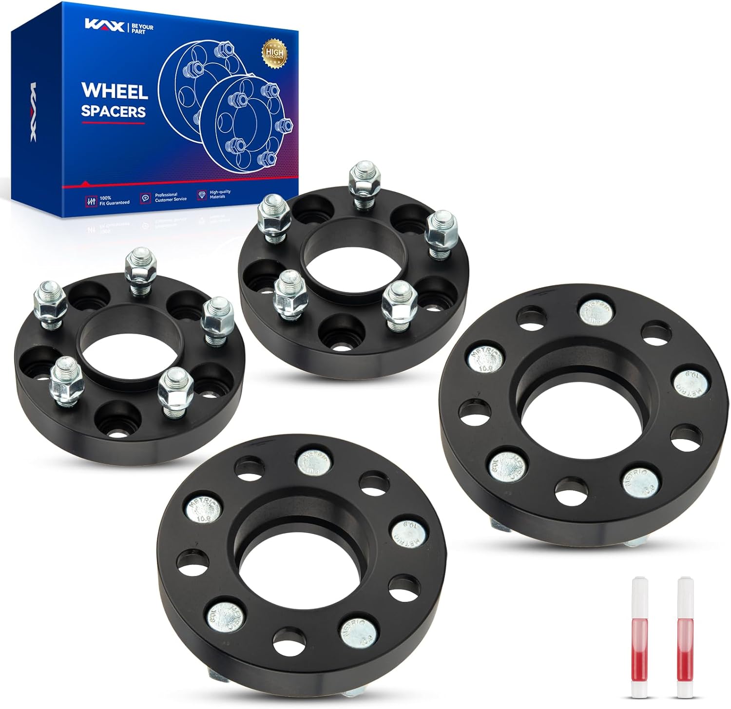 KAX 5x4.5 Wheel Spacers for Explorer, 1 inch Hub Centric 5 Lug Wheel Spacers for Explorer, Mustang, Aviator, GT,with M14x1.5 Studs and 70.5mm Hub Bore,4 Pcs
