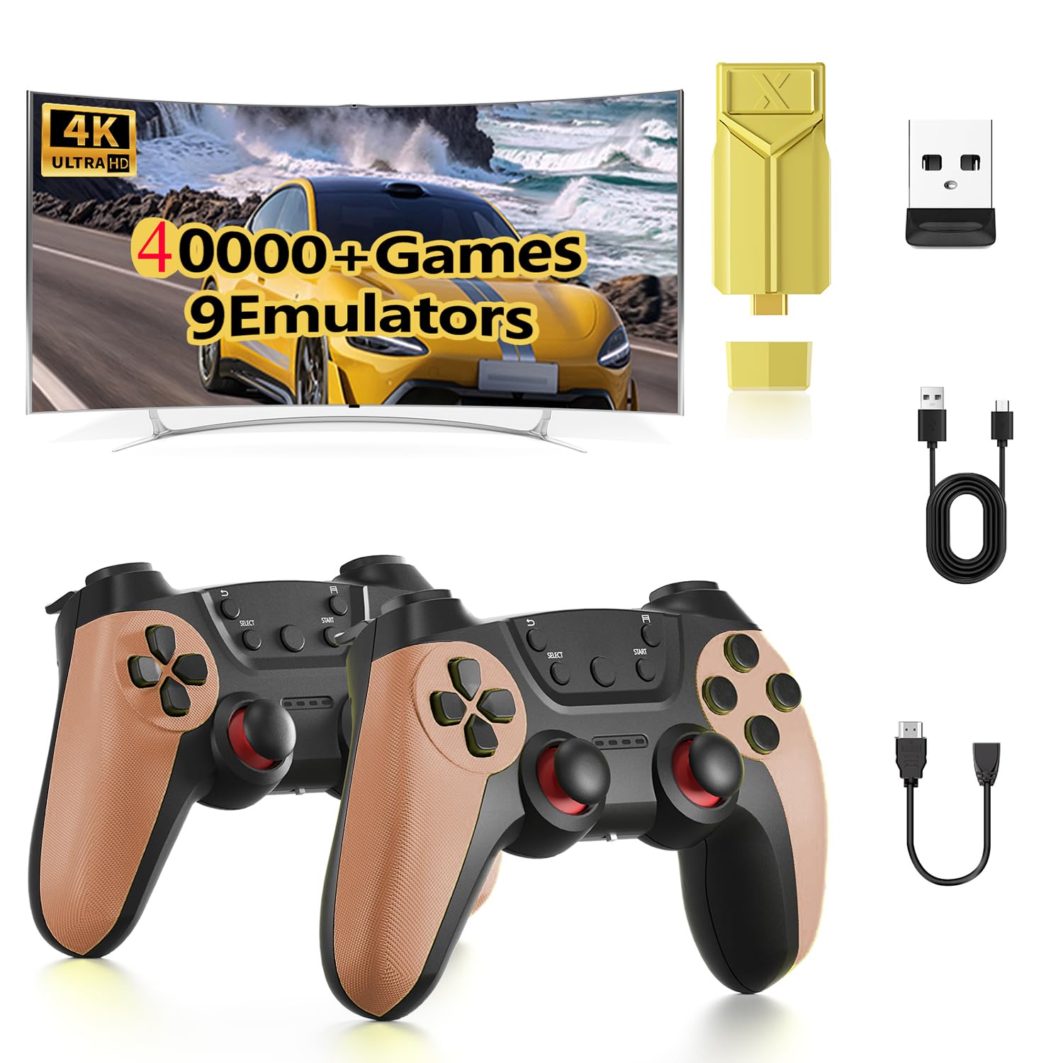 50 000 bezprzewodowych gier retro, retro konsola do gier, wyjście urządzenia wyświetlającego telewizor HD HDMI, powrót do klasycznej gry wideo Plug and Play, konkurencyjne podwójne kontrolery premium