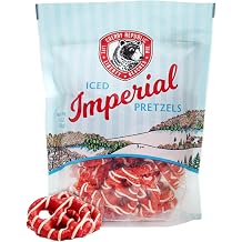 Cherry Republic Iced Imperial Pretzels Individual Bag, 10 oz - Crunchy Mini Pretzel Twists with Cherry-Flavored Glaze Coating & White Confectionery Drizzle, Sweet & Salty Snacks, Crafted in Michigan