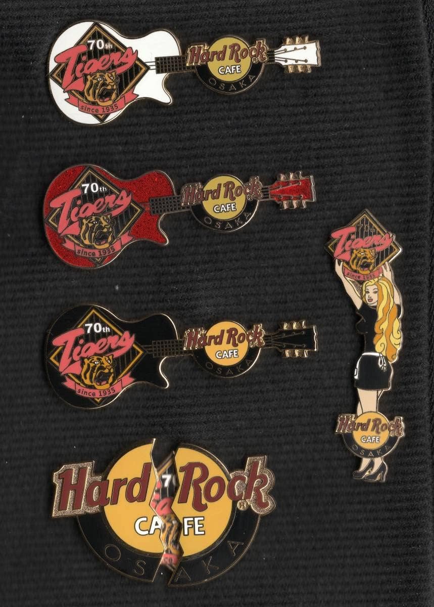0117 ハードロックカフェ 大阪 阪神タイガース70周年記念ピン 5本
