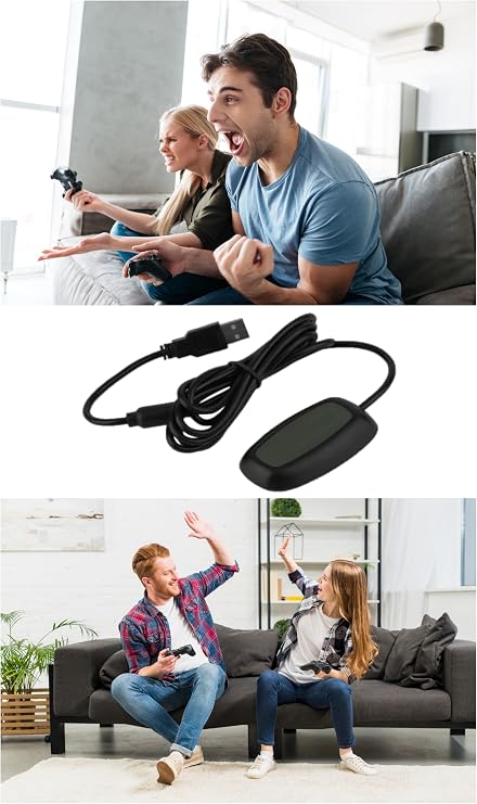 Wireless USB Gaming Receiver Adapter Compatible with Microsoft Xbox 360 Controller Bluetooth Receiver Adapter for for Xbox 360 Controller Desktop PC Laptop Gaming