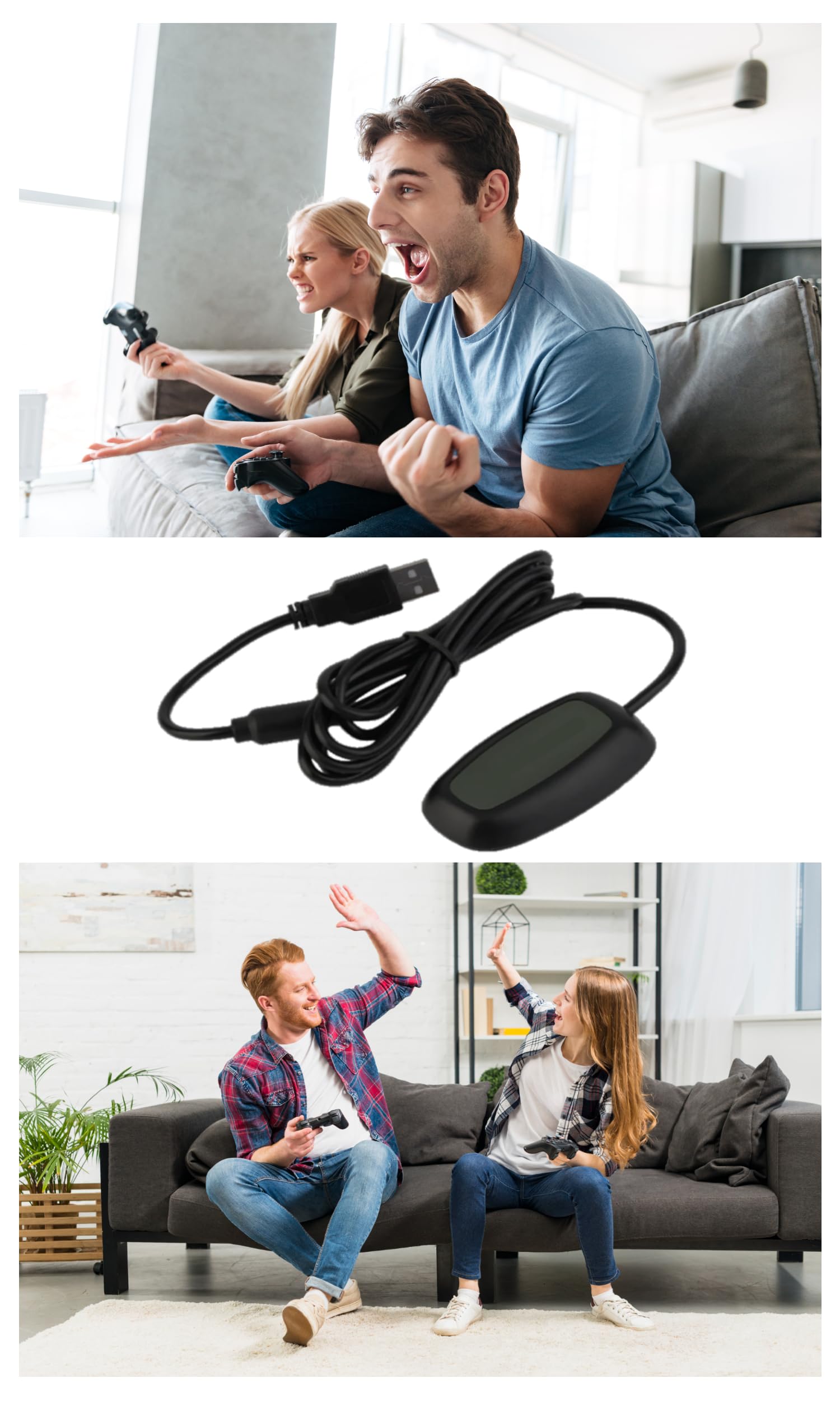 Adattatore ricevitore USB wireless da gioco compatibile con controller Microsoft Xbox 360, adattatore di gioco per laptop per Windows PC