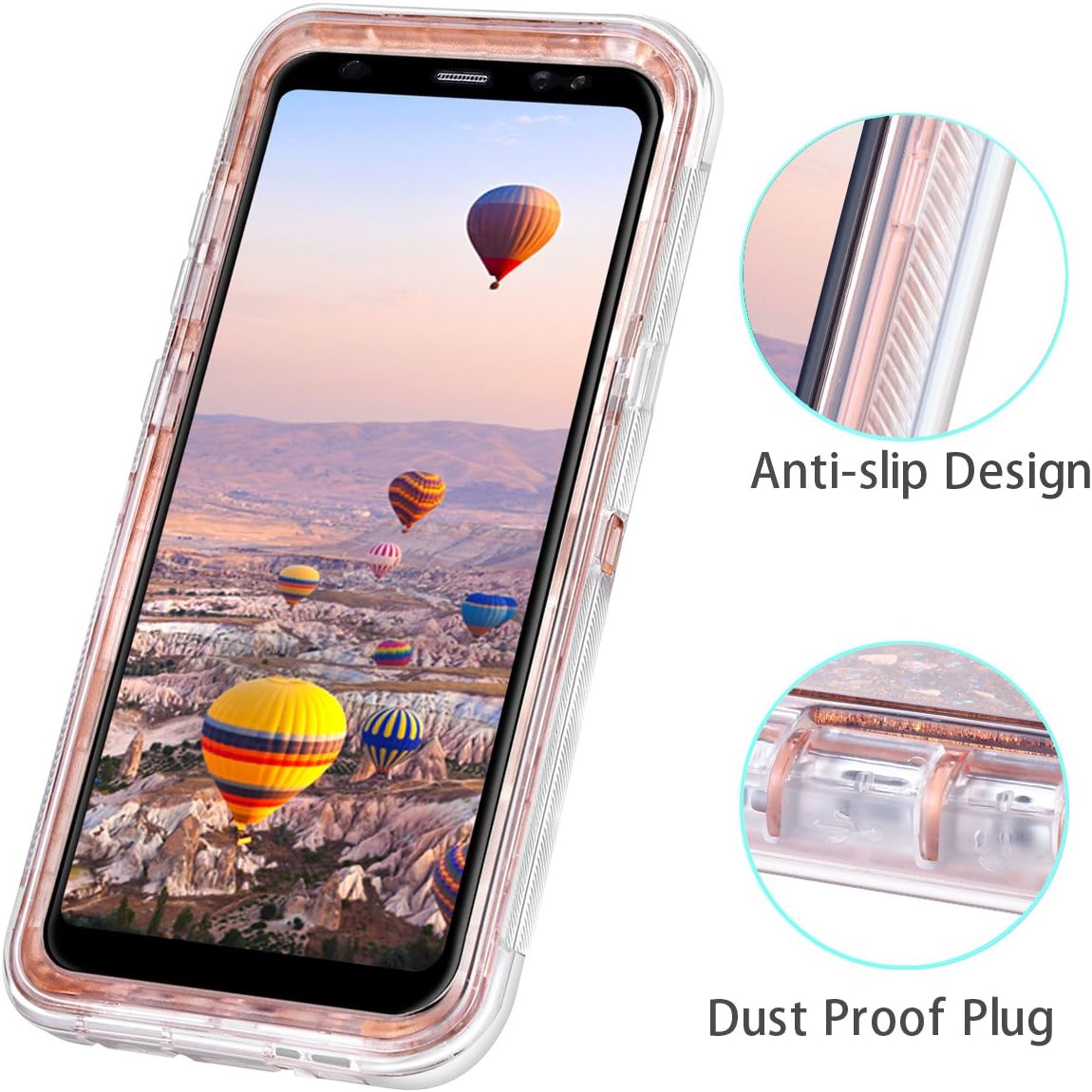 Coolden Floating Glitter Case for Galaxy S8 Plus, Luxury Sparkle Bling Quicksand Cover Shockproof Bumper Dual Layer Anti-Drop PC Frame TPU Back for Samsung Galaxy S8 Plus (Light Coffee)