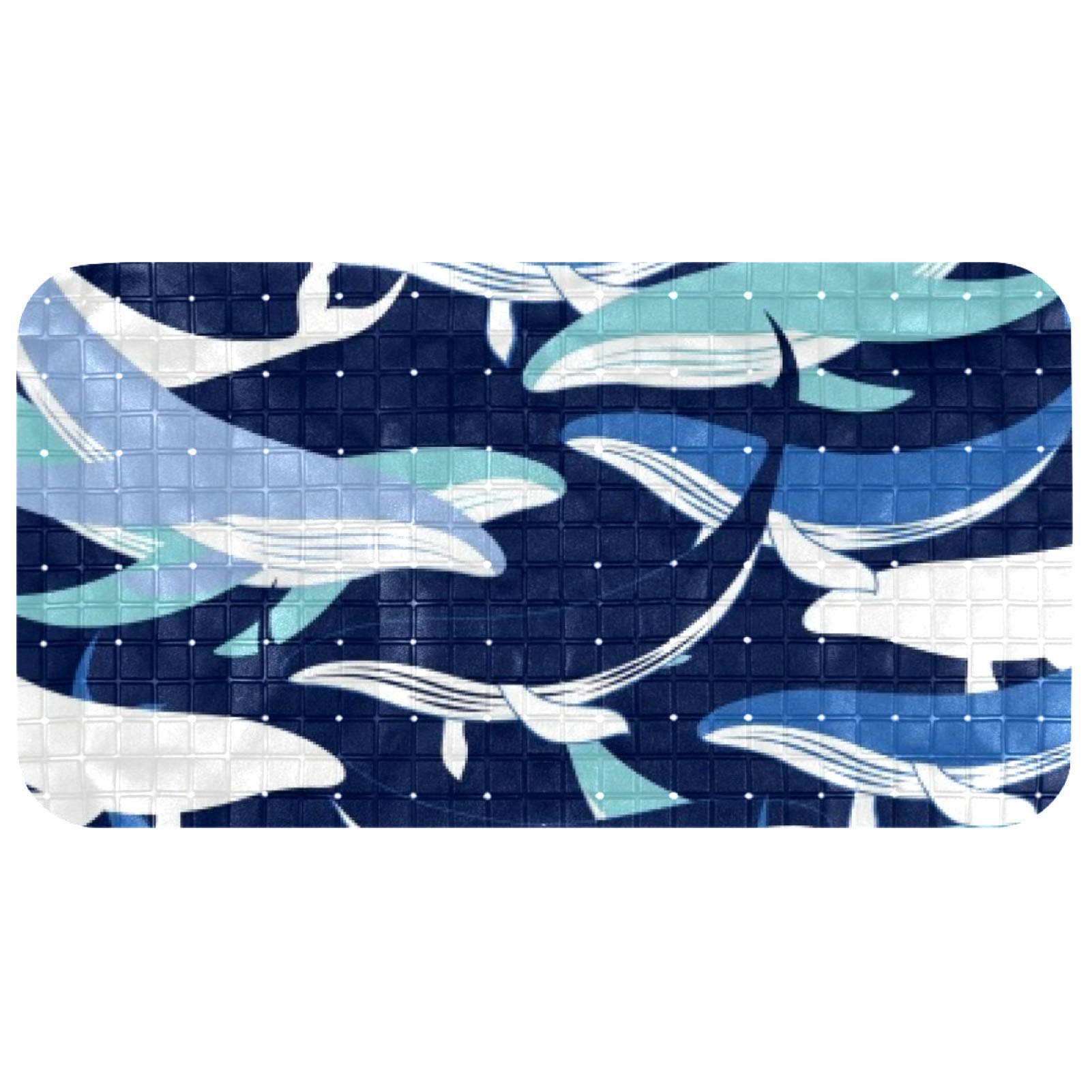 Tapis de bain baleines antidérapant avec ventouses sécurisées pour douche 27x37cm