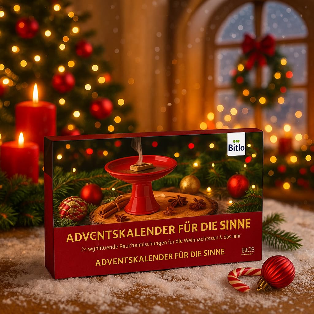 Bitto Adventskalender – 24 festliche Räucherwerke, nachhaltig & vielseitig, FSC Karton, Inlay als Anzuchtbeet