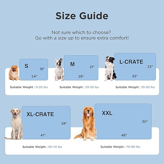 Bedsure Cooling Mat for Large Dogs - Q-Max>0.4 Thin Breathable Cooling Crate Pad Indoor for Pet with Chill Cool Fiber as Cooling Topper,Portable Washable Kennel Mat in Outdoor Summer, 35x23, Blue