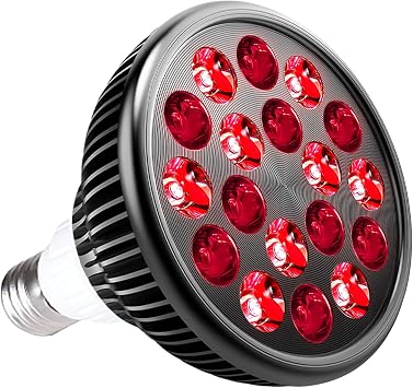 Wolezek Red Light Therapy Bulb, 18 LEDs Red Light for Body and Face with 660nm and 850nm Near-Infrared Combo Wavelength, Infrared Light Therapy Lamp Device for Skin Care Pain Relief (Only Bulb)