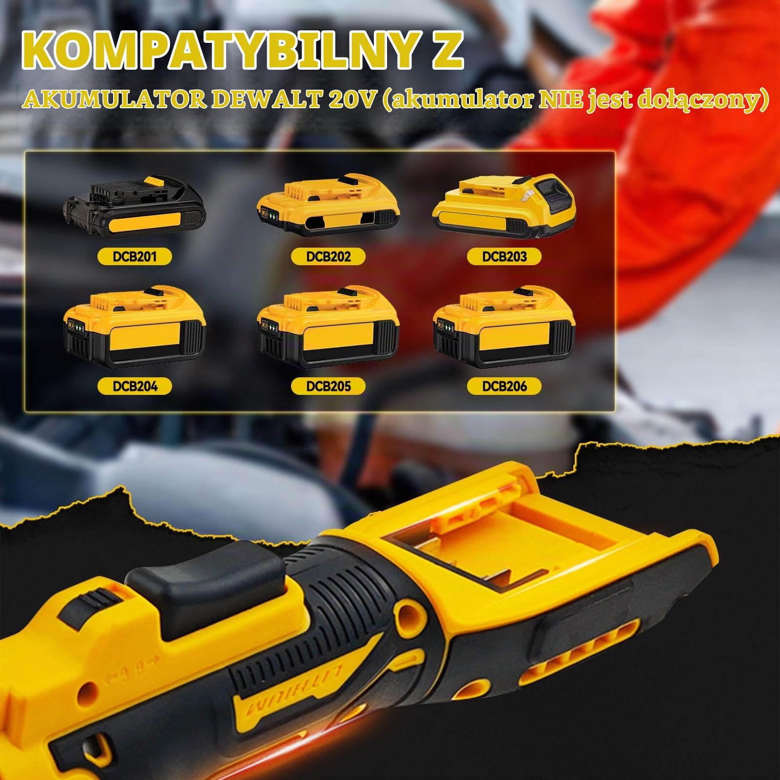 Przedłużony bezprzewodowy klucz zapadkowy 1 cm do akumulatorów serii Dewalt 18 V 20 V, 320 obr./min, elektryczny klucz grzechotkowy 80 Nm, przedłużony pręt o długości 6in / 16 cm