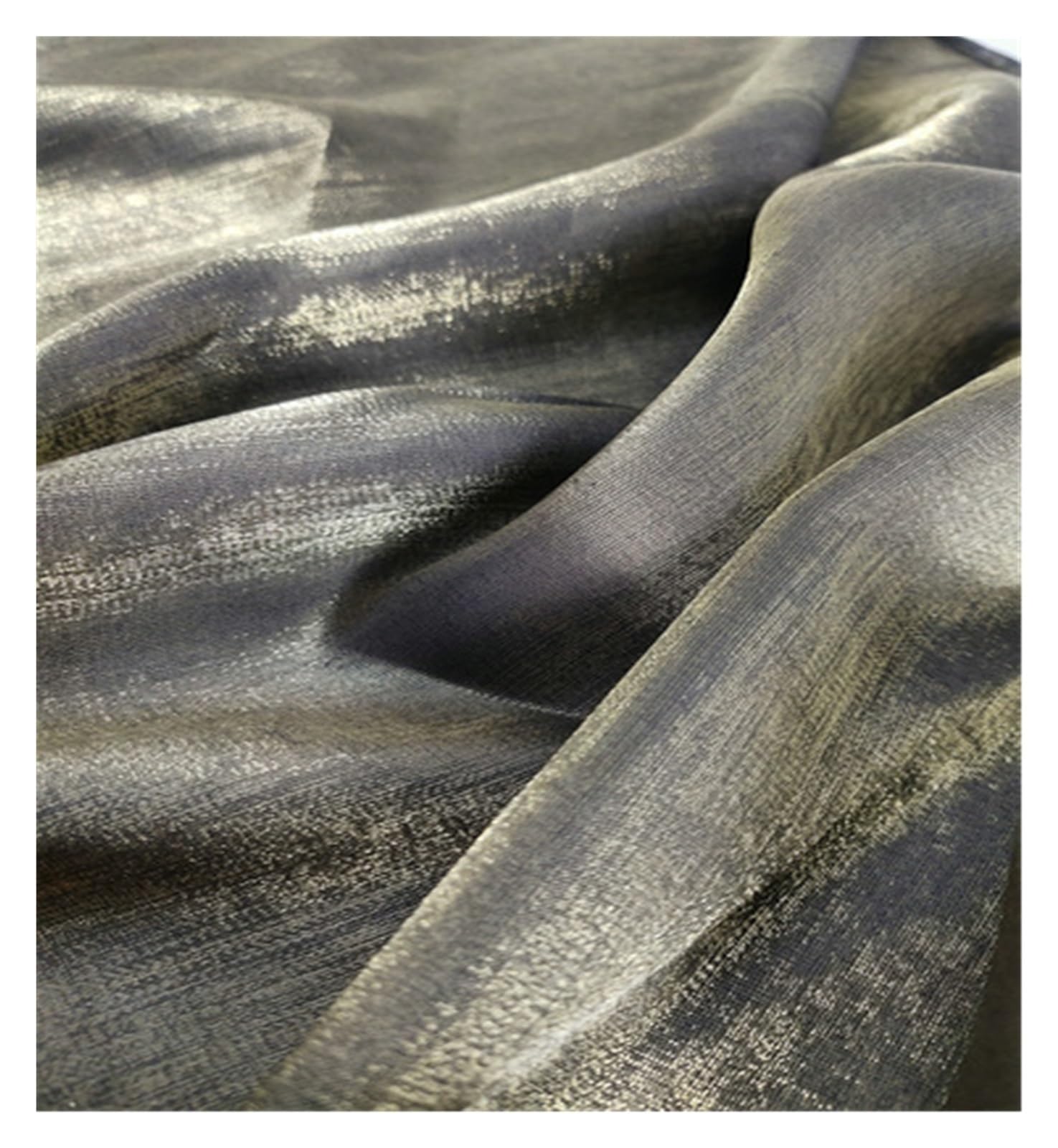 Silky Satin Fabric Colored Glass Silk Satin Gradient Fabric Dress Wedding Bright Face Baby Clothes Fabric DIY Mermaid Background Cloth Tablecloth Gorgeous Silky Satin Fabric (Color : Black Gold, Siz
