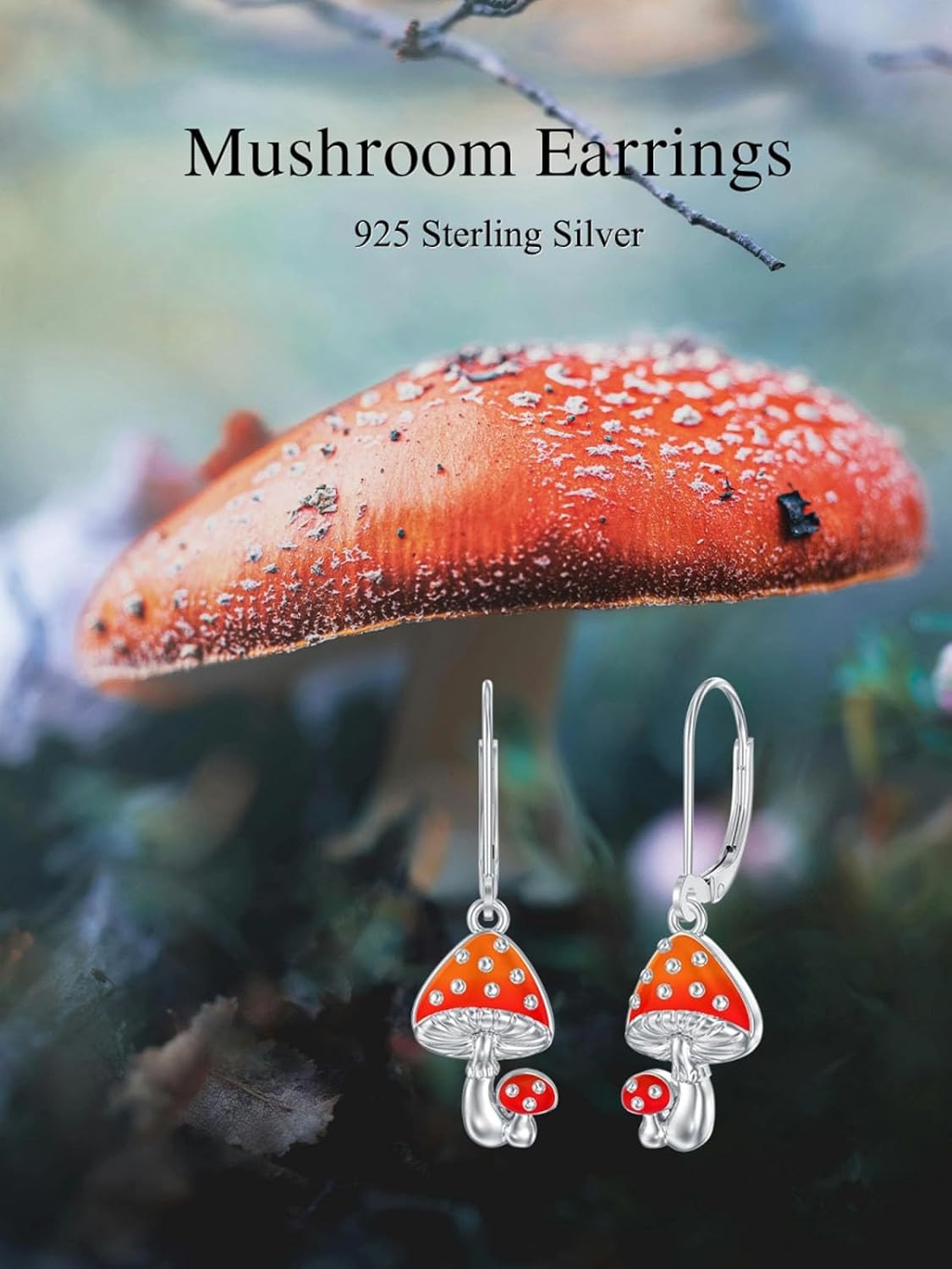 Thanksgiving Earrings 925 Sterling Silver Pumpkin/Turkey/Mushroom Dangle Earrings Thanksgiving Jewelry for Women - Image 6