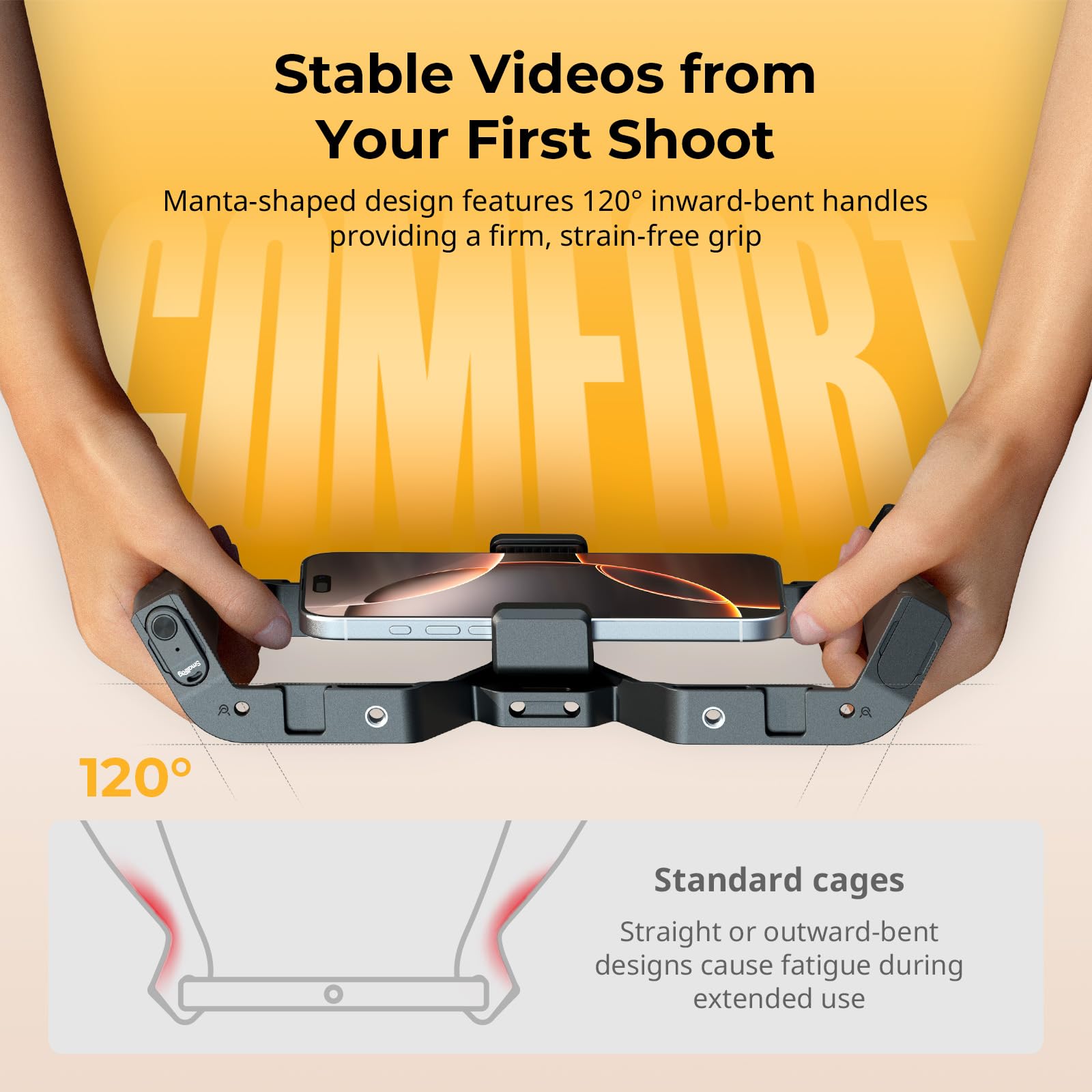 SMALLRIG IG-01 IntegraGrip Universal Phone Cage con Controller Wireless WR-06, Design V-Mount, Attacchi Cold Shoe, Fori Filettati da 1/4"-20, Presa QD, Adatto per iPhone e Android - 5356