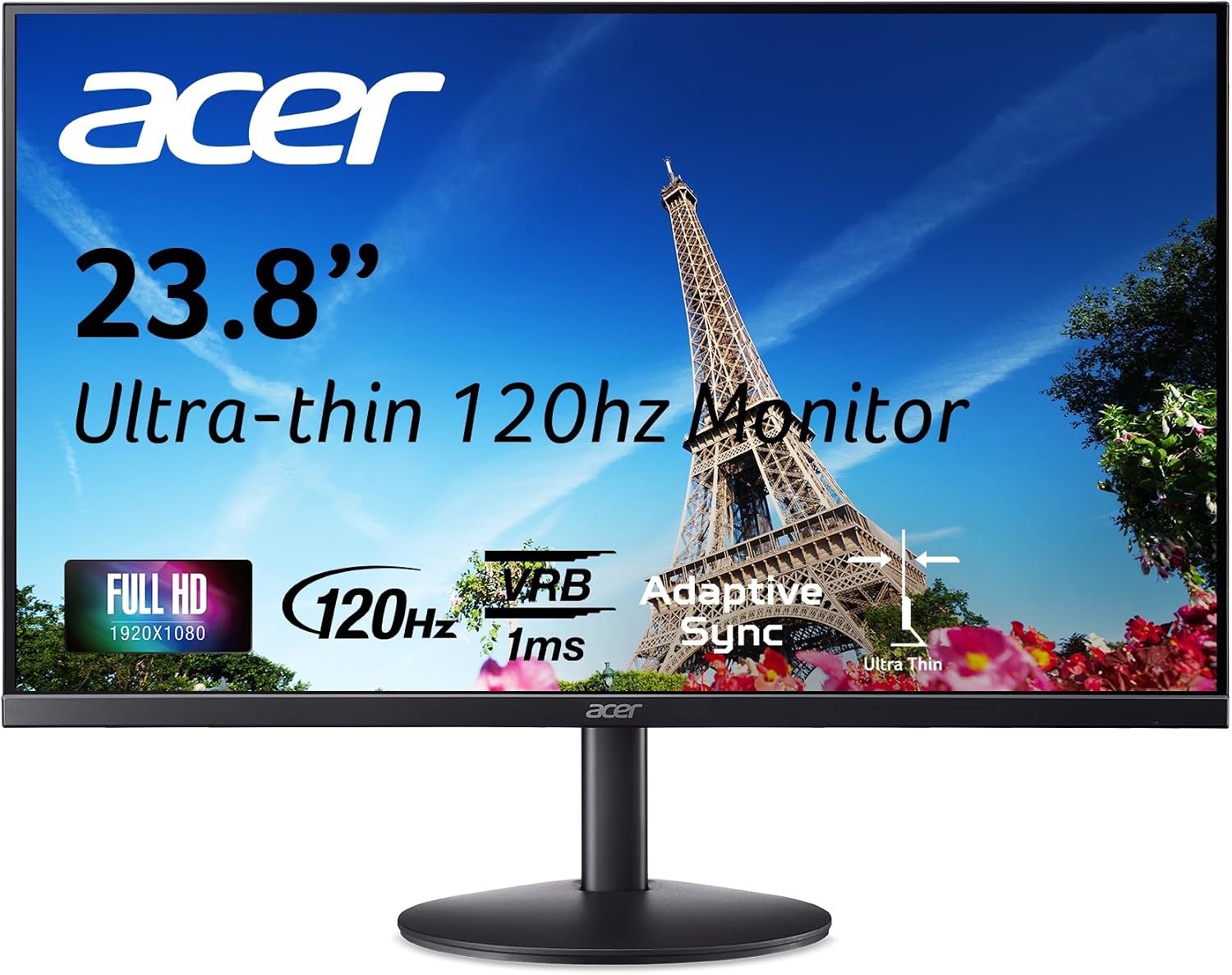 23.8in FHD 1920x1080 IPS 120Hz Office Monitor SB243Y G0bi | 1ms, AdaptiveSync, sRGB 99%, HDMI, VGA, VESA Mountable, Bluelight Filter, Flickerless Technology