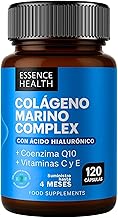 Premium Pure Hydrolyzed Marine Collagen Capsules | With Hyaluronic Acid, Coenzyme Q10, Vitamin C and E | 120 Capsules | Skin, Hair, Nails and Joints | High Absorption
