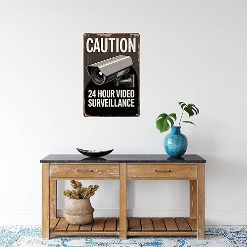 Miniatura 6 de Security Camera Cctv Surveillance Funny Wall Decor Retro Metal Sign Poster for Garage Man Cave Bathroom Bedroom Farm Inspirational Popular Wall Art