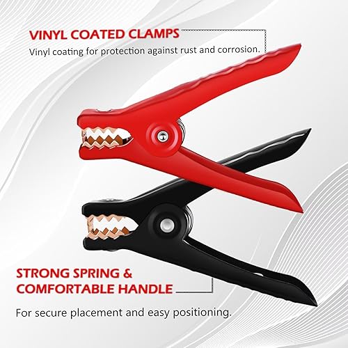 Vista 18 de Glantop®, cable con tenazas para arranque de repuesto universal para Spirit Anker, Powerall, Bolt, Powergo, Jumbl, Eavpower, Brightech (negro y rojo)