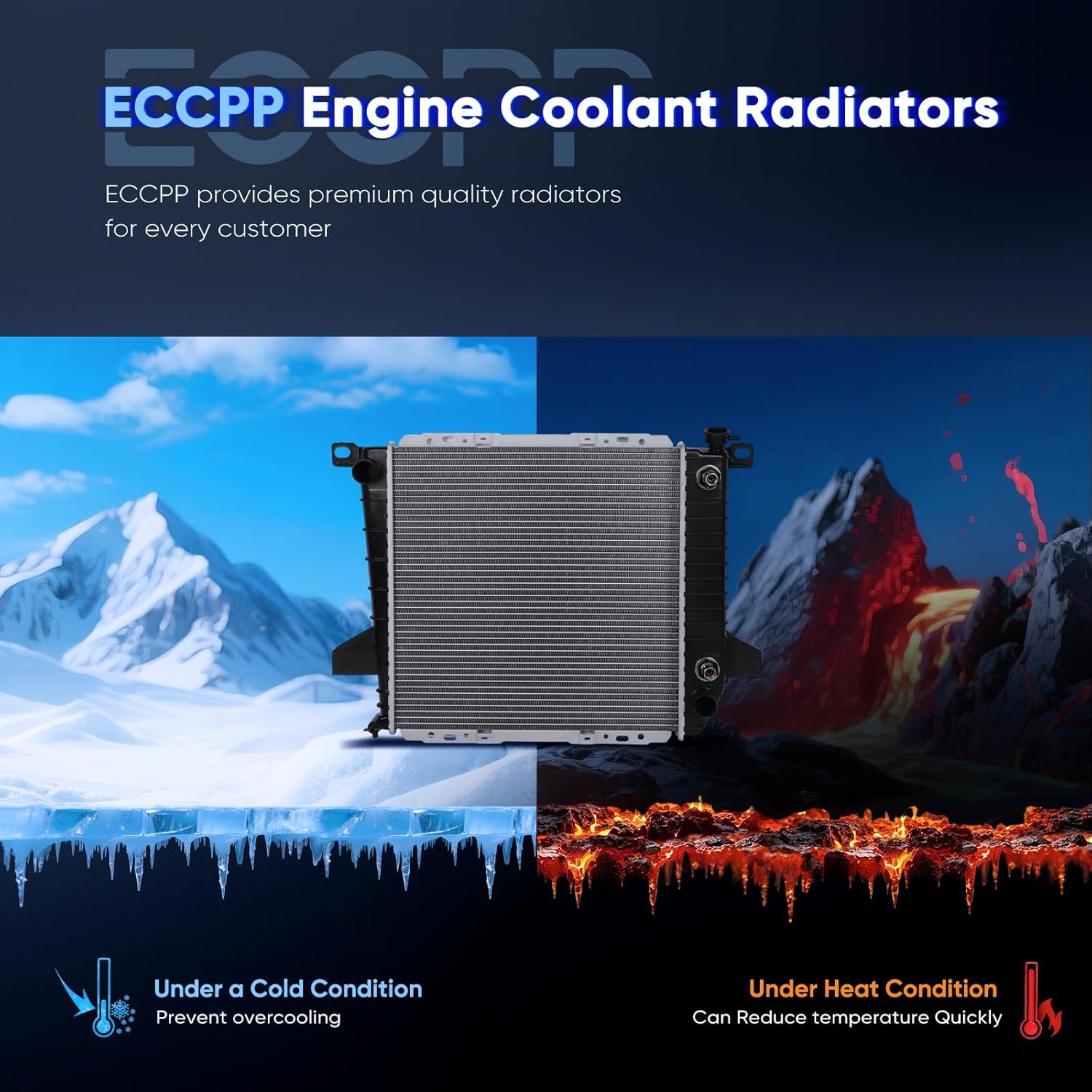 ECCPP 1726 Radiator for 1995-1997 for Ford for Ranger 2.3L 1995-1997 for Mazda for B2300 2.3L