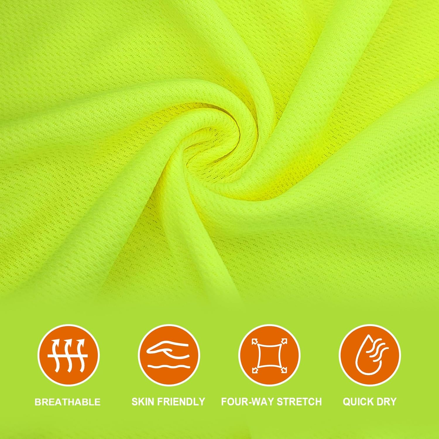 TCCFCCT High Visibility Shirts for Men Women Class 3 Hi Vis Shirts for Men with Hood, Long Sleeve Reflective Safety Work Shirts for Construction, Surveyors, Breathable, LMS-Yellow L,3pcs - Image 3