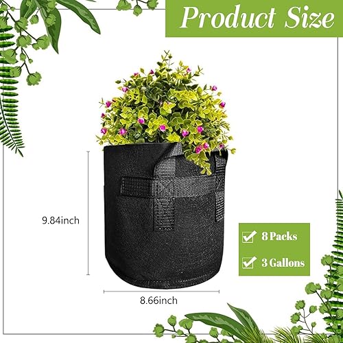 Miniatura 2 de Paquete de 8 macetas de lirio para estanque, macetas de estanque acuático para estanque, macetas de tela reutilizables duraderas y transpirables,