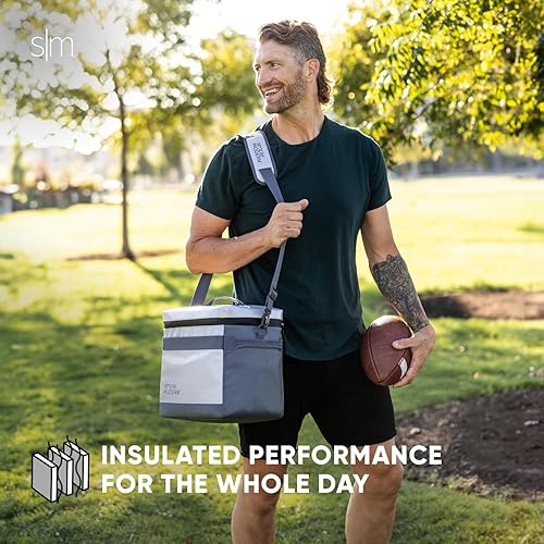 Miniatura 4 de Simple Modern Enfriador de día para 12 latas, bolsa térmica suave aislada con correa de transporte y asa, lonchera para viajes, camping, trabajo,