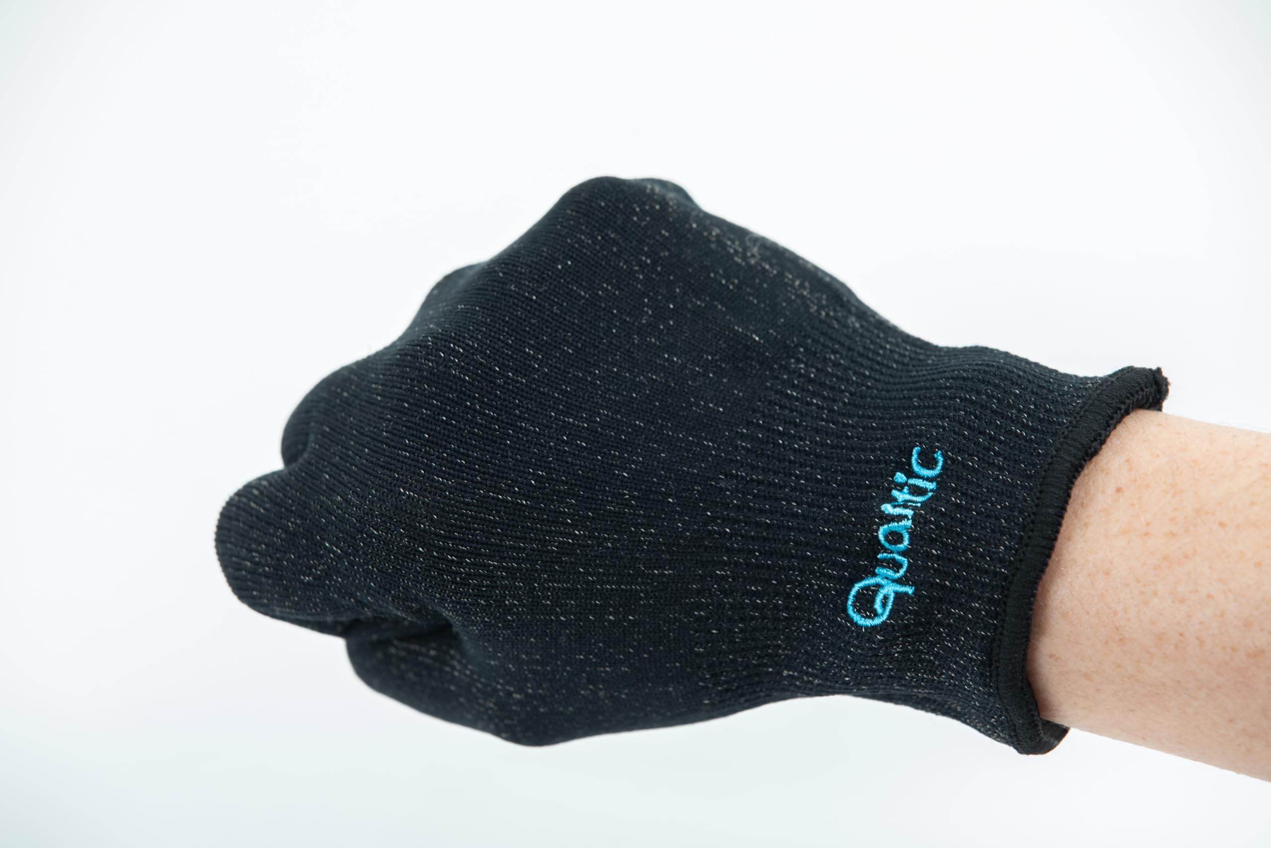 Guantes de hilo de plata finos color negro TALLA ÚNICA. UNISEX