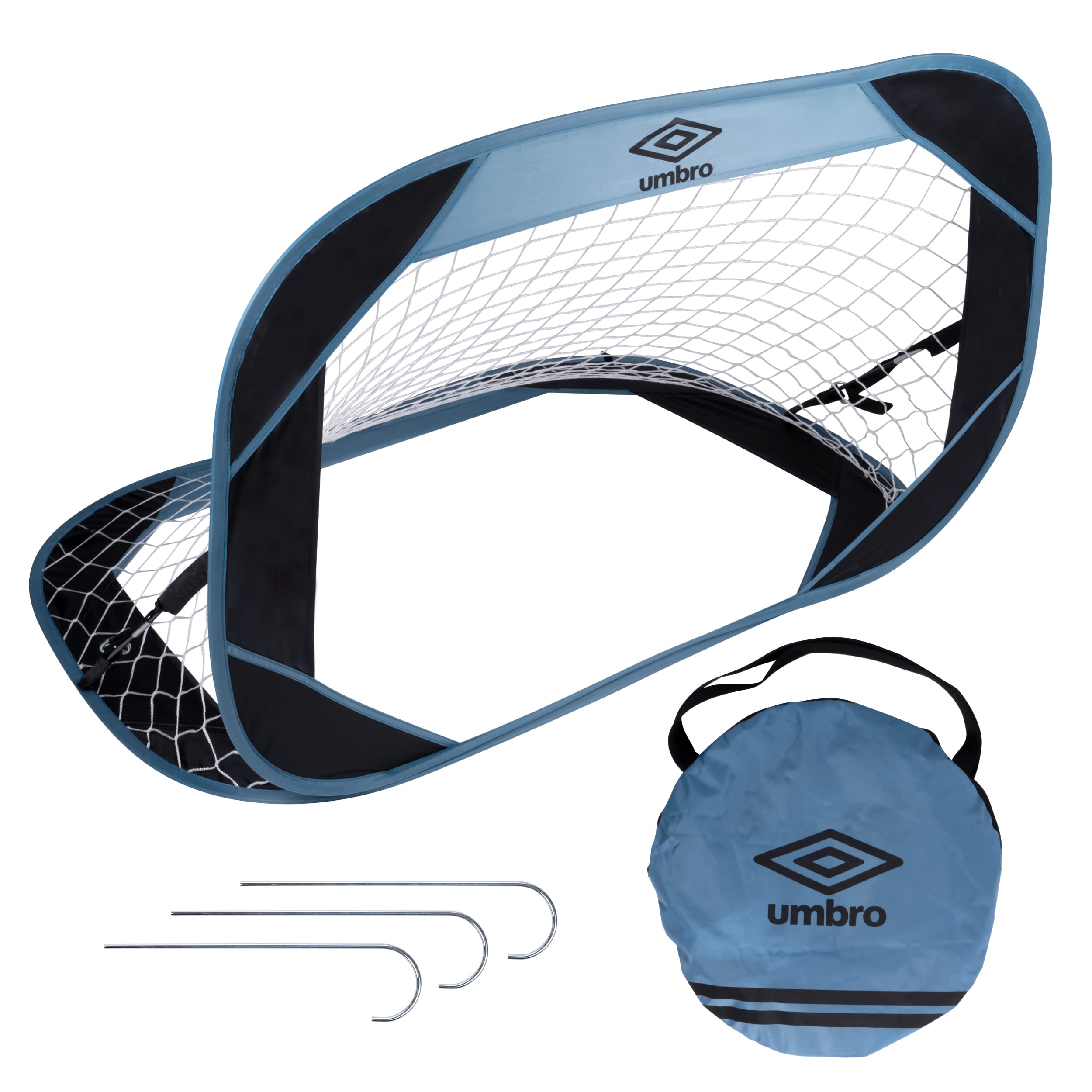 Umbro Pop-Up Football Goal-110 x 78 x 78 cm-Includes Travel Bag Football Training Equipment for All Ages-For Indoor and Outdoor-Black/Yellow