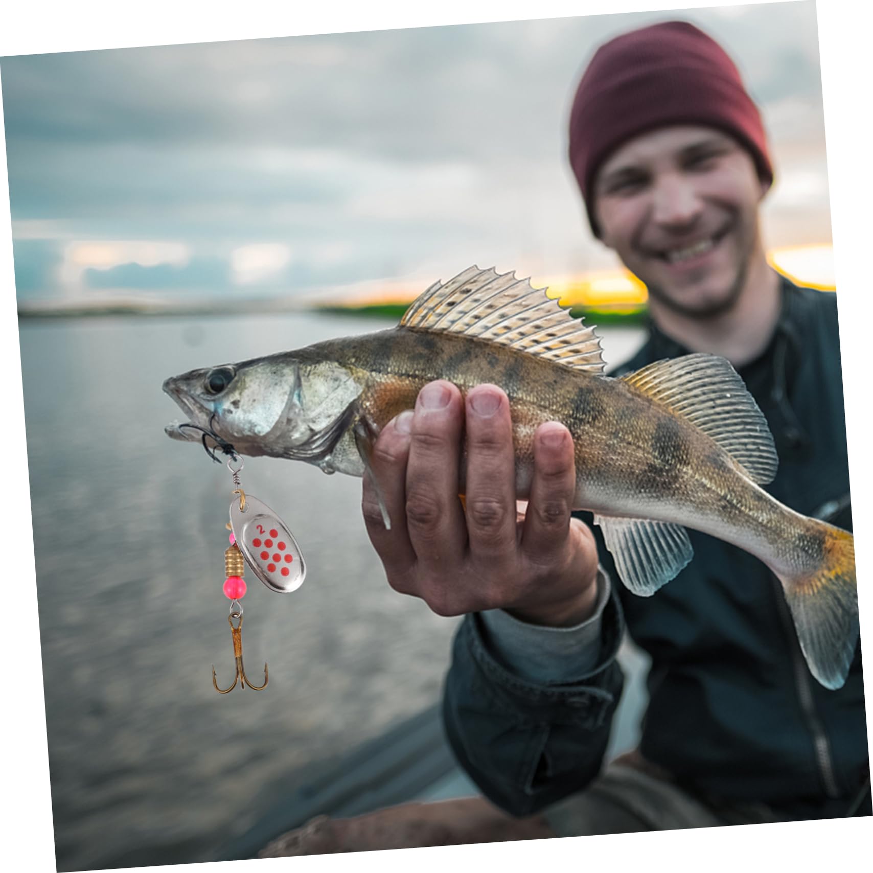 Toddmomy 30piezas Cucharillas De Metal para Pesca De Señuelos Brillantes Caja De Almacenamiento Cebos para Trucha y Lucioperca Accesorios De Pesca Duraderos y Ligeros