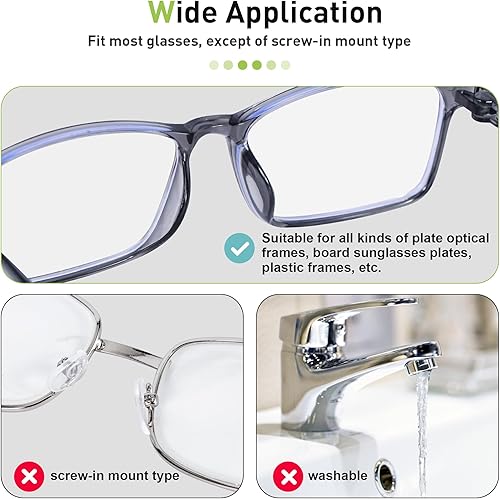 Miniatura 6 de Almohadillas para la nariz para gafas, agarre añadido, almohadilla adhesiva de silicona suave mejorada, almohadillas antideslizantes para lentes,