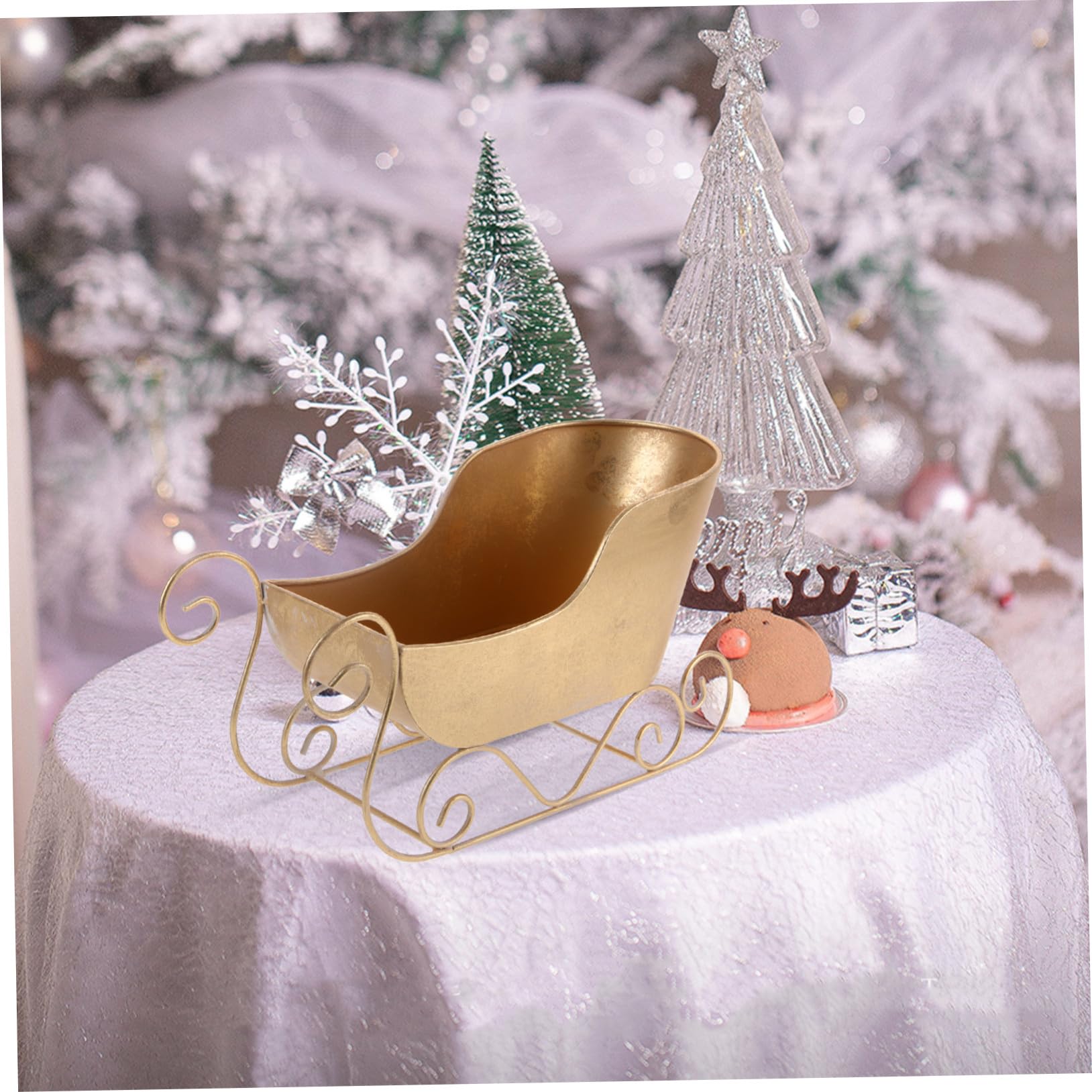 Weihnachtsschlitten Dekoration Eisen Kleiner Schlittendekor Kompakter Weihnachtsbaum Anhänger Fotohintergrund Langlebiges Sammlermodell