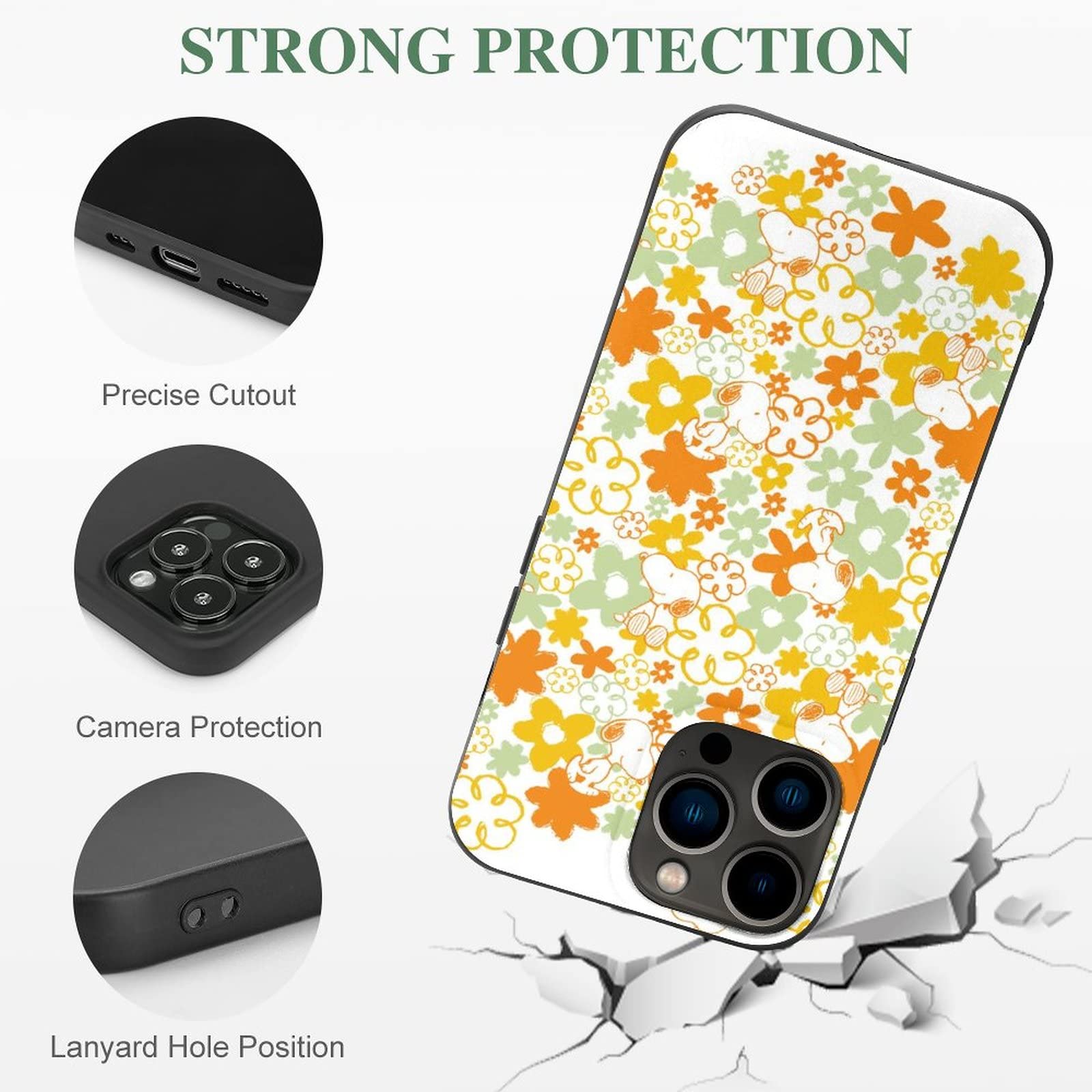 Amazon.co.jp: iPhone 13 Proケース スヌーピー 花柄 iPhone 13 ケース 