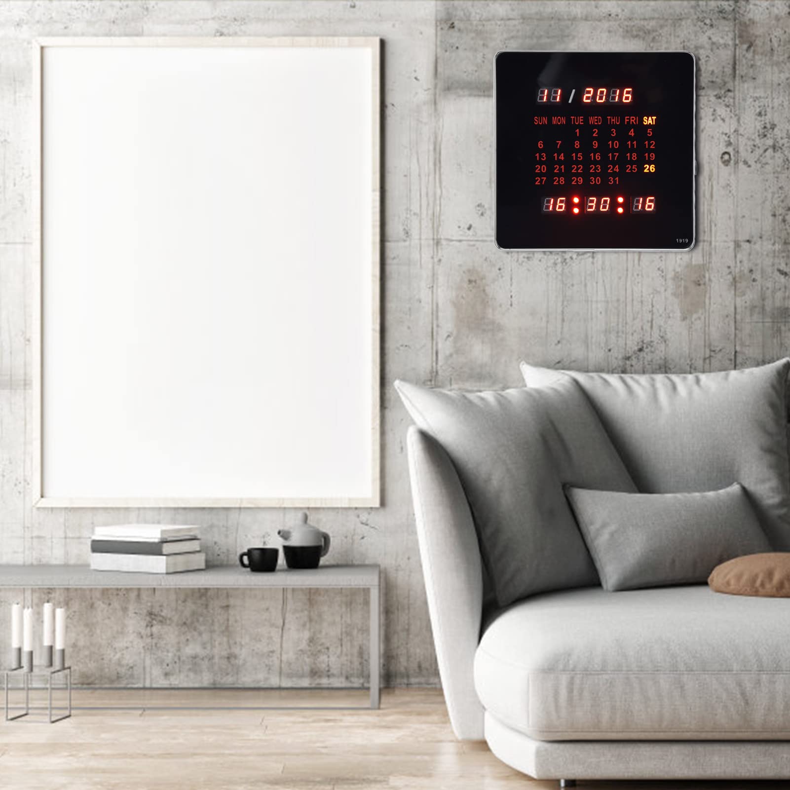 Focket Orologio da Parete Digitale, Calendario Perpetuo da 7,87 Pollici Orologio Digitale con Ampio Display, Sveglia Digitale a LED a Batteria Orologio da Parete con Calendario Orologio d