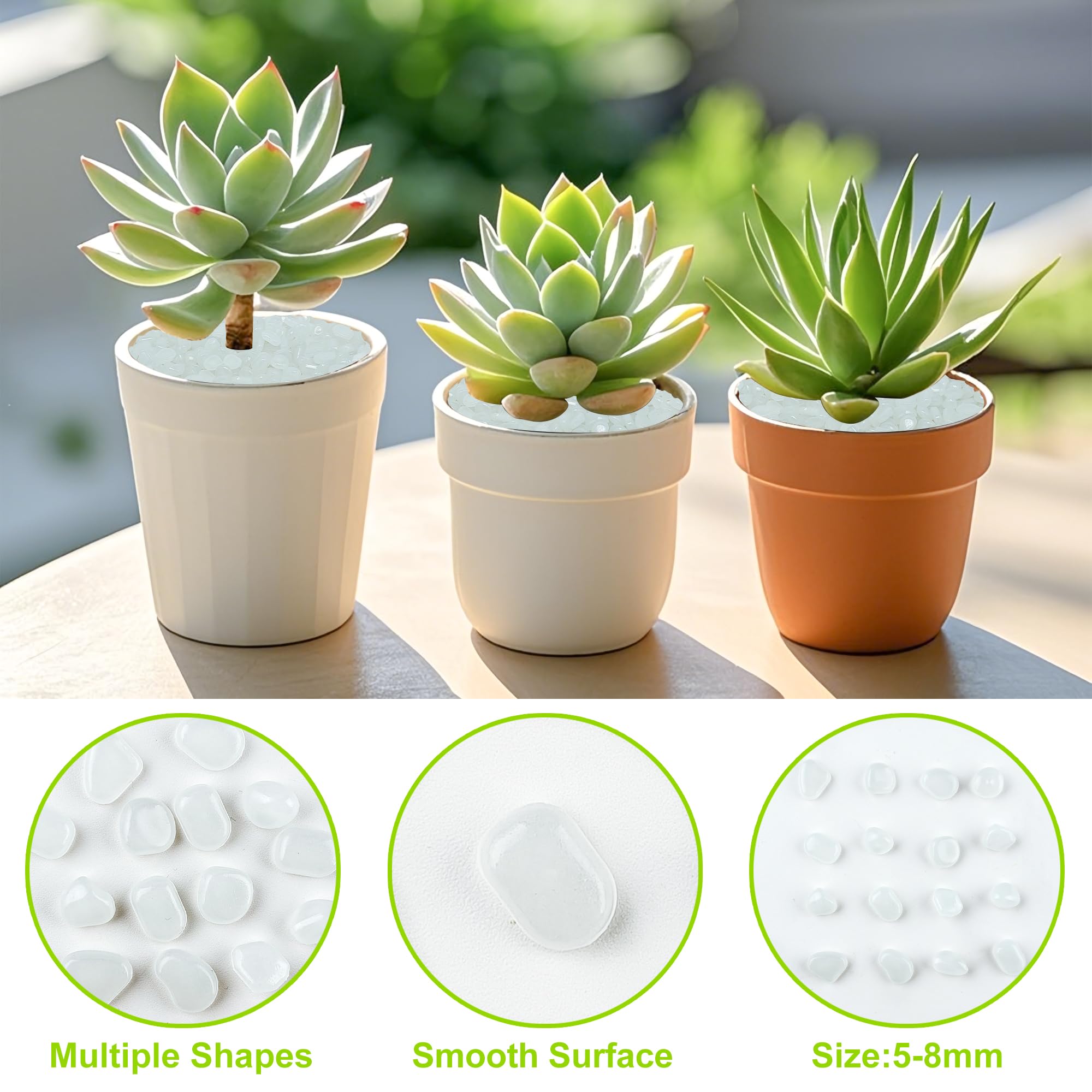6000 pietre bianche luminose da 5-8 mm che si illuminano al buio da giardino, ciottoli che si illuminano al buio per esterni, ciottoli per acquario, rocce per giardino, sentiero, vialetto, cortile