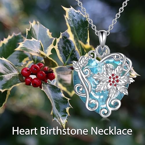 Miniatura 6 de AXELUNA Collar con dije floral de plata de ley con corazón de citrino delicado crisantemo floral con piedra natal de noviembre, cumpleaños, Navidad,