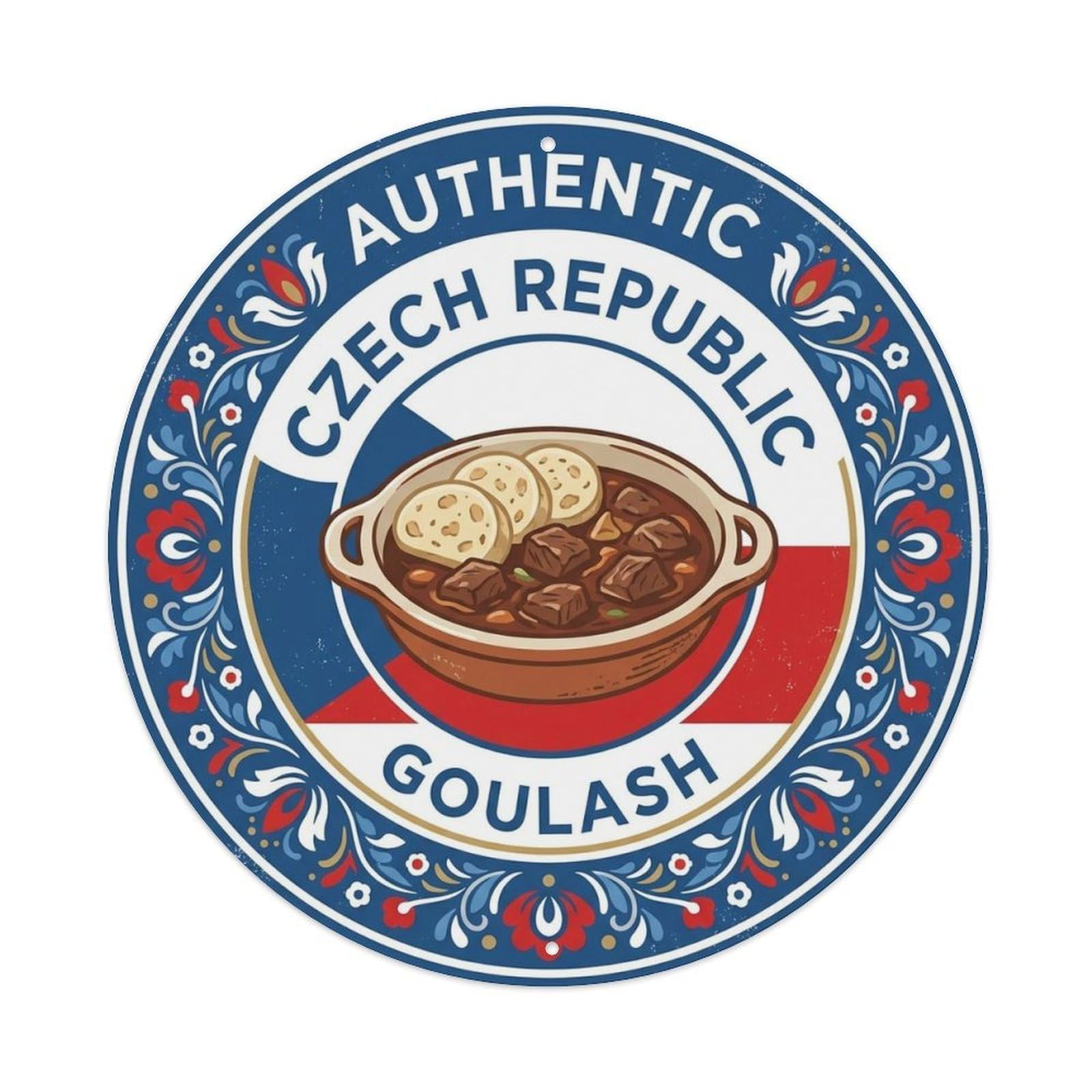 Czech Republic Travel Goulash Czech Meat Stew Cuisine Metal Tin Sign