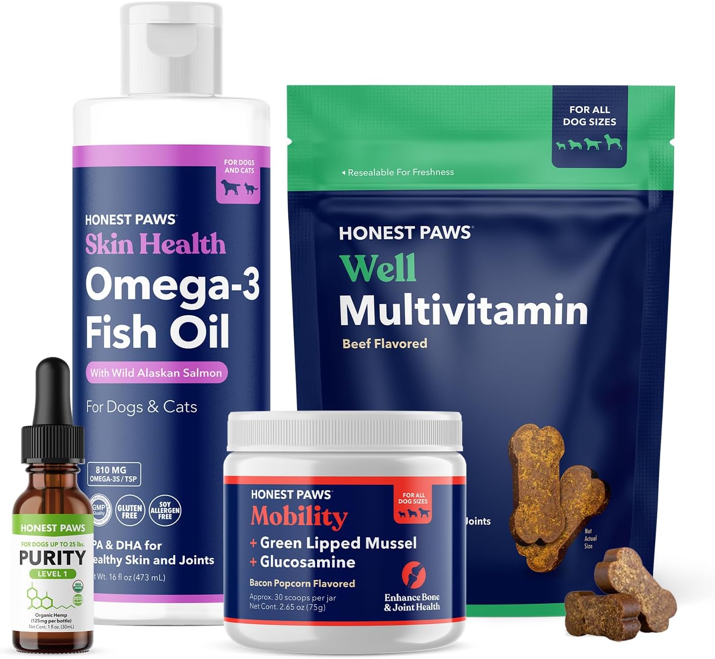 Honest Paws Senior Dog Support - Honest Paws Senior Care Gift Set