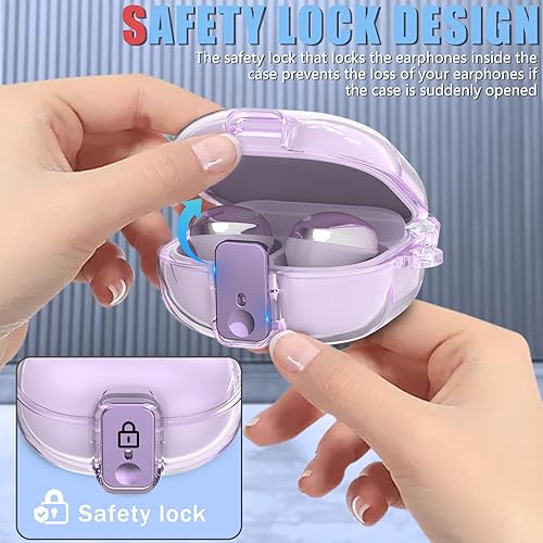 Miniatura 3 de Inesore Funda para Samsung Galaxy Buds Pro 2Buds 2 FundaGalaxy Buds FE CaseGalaxy Buds LiveGalaxy Buds Pro Case, Funda transparente con bloqueo