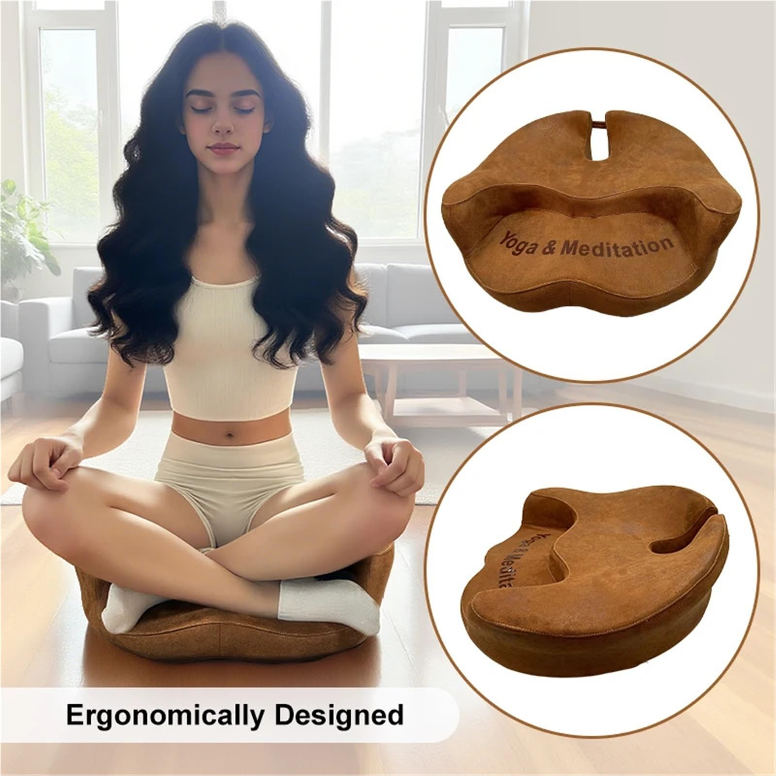 Cuscino da meditazione in memory foam, cuscino da yoga, portatile, per soggiorno, balcone, interni, pensieri profondi