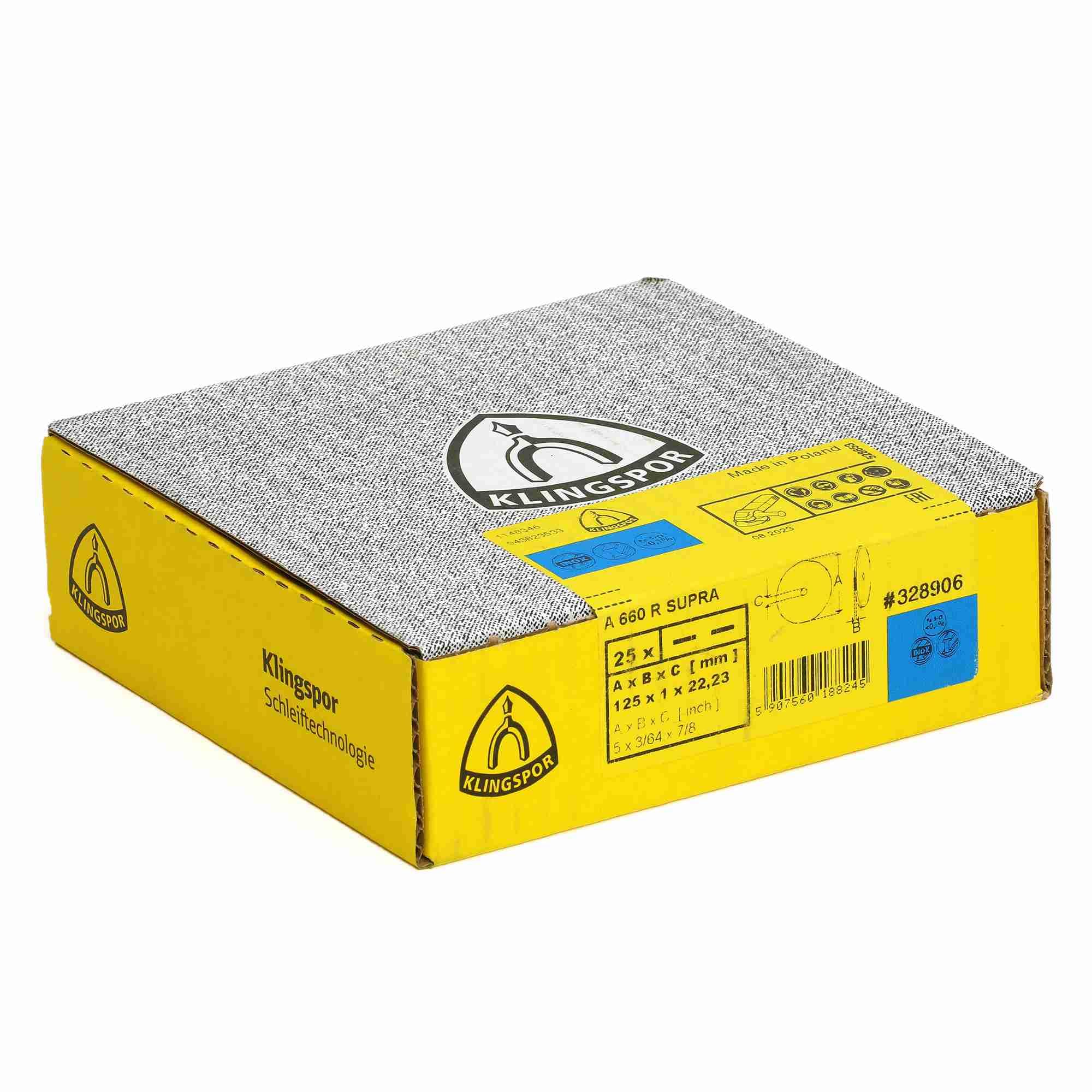 A 660 R - Discos de corte rectos (25 unidades, 125 x 1 x 22,23 mm)