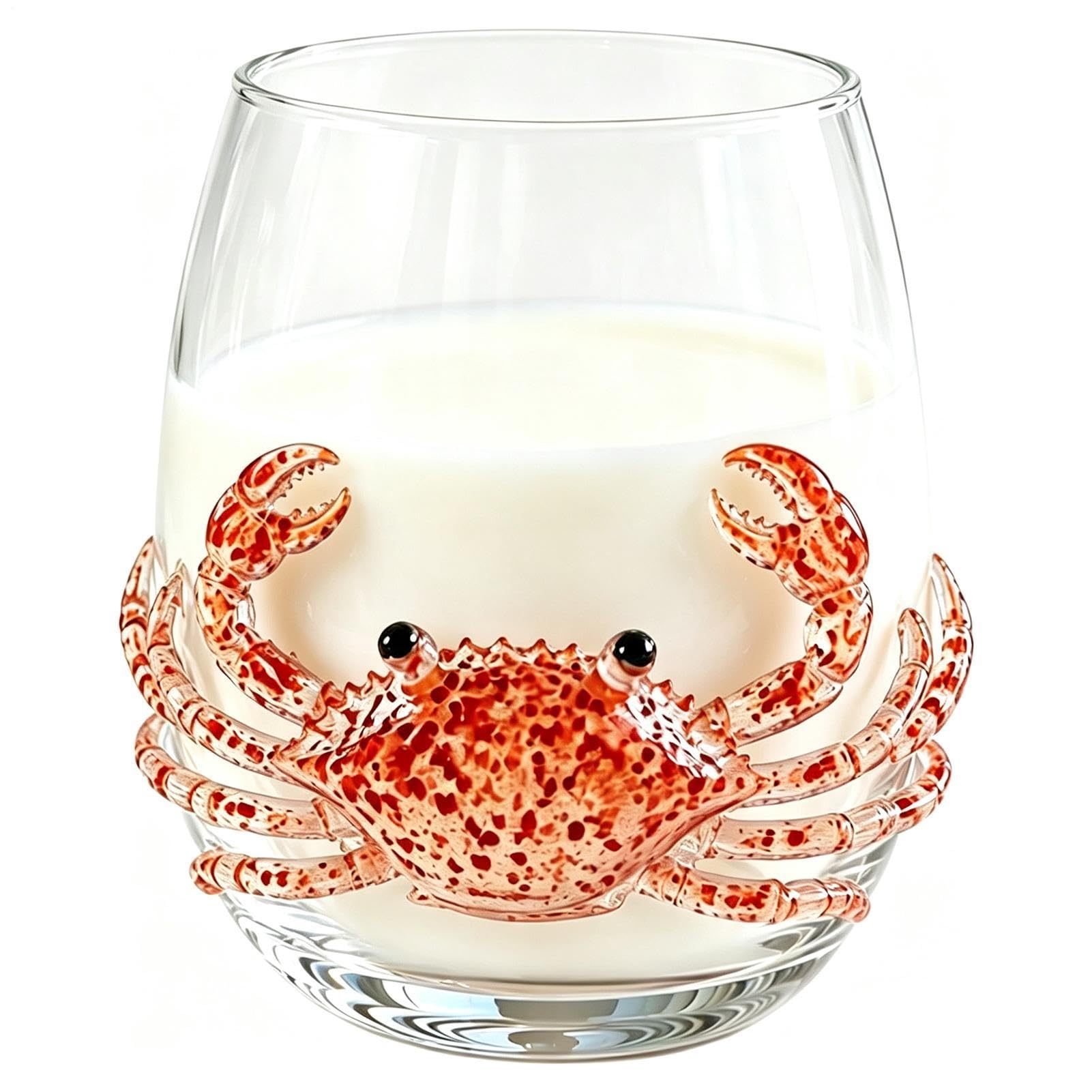 Copa de vino de pulpo azul stemless de cristal para bar marino y hogar