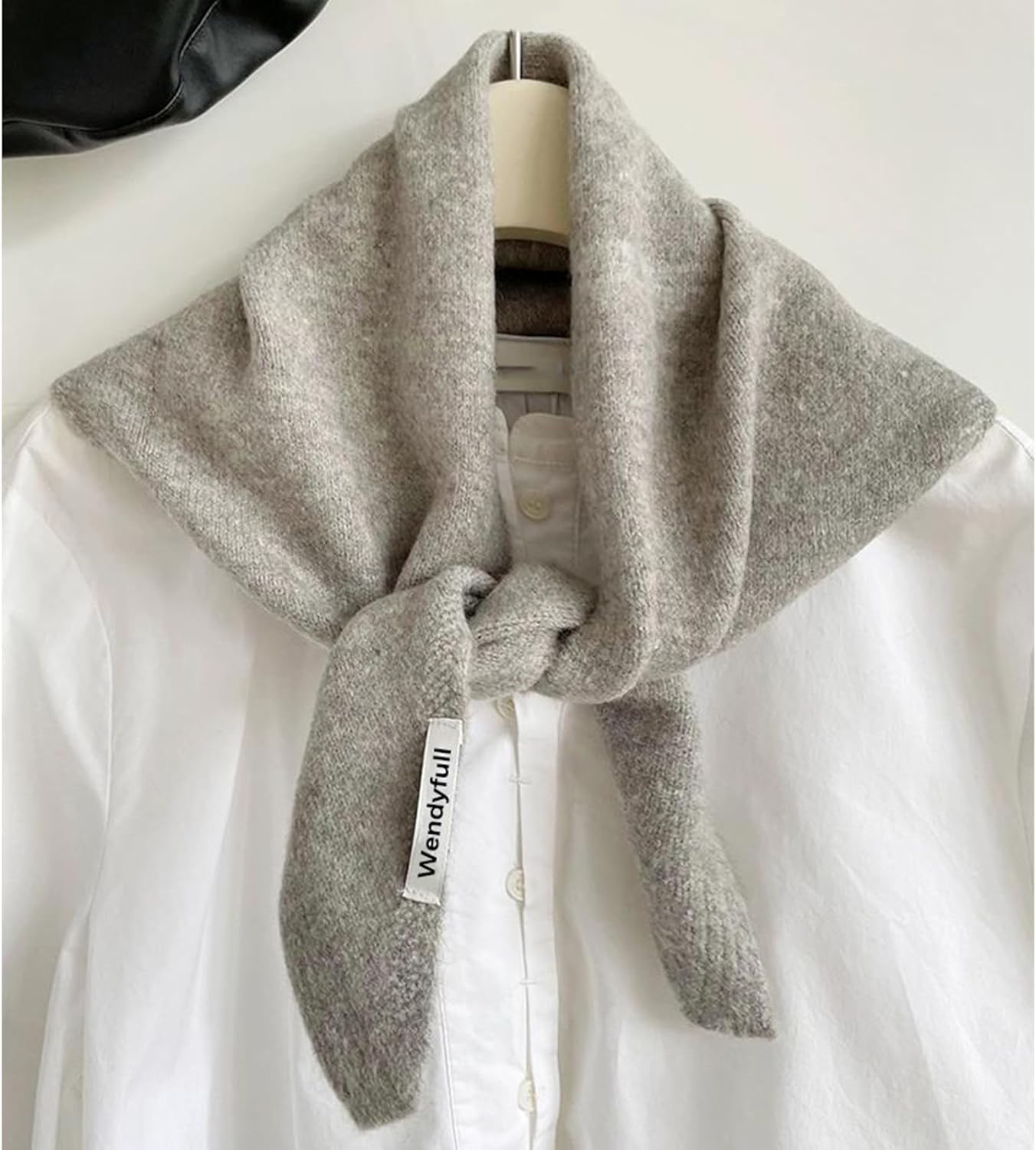 Triangle Scarf for Women Knitted Wool Headscarf Cashmere Feel Y2K Downtown Girl Aesthetic Streetwear Accessories - Image 3