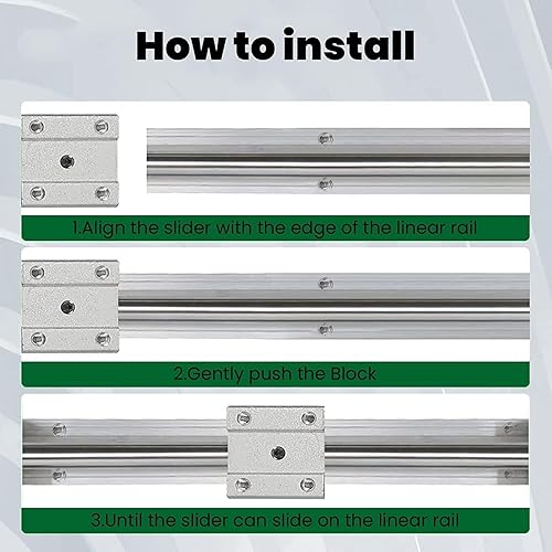 Miniatura 6 de Riel lineal SBR20 59.055 in 2 piezas totalmente compatible con eje de riel lineal con 4 unidades SBR20UU Bloques Cojinete para Máquinas