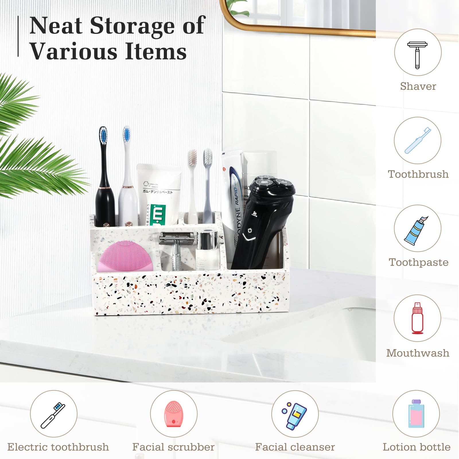 Bathroom Counter Organizer with Lid