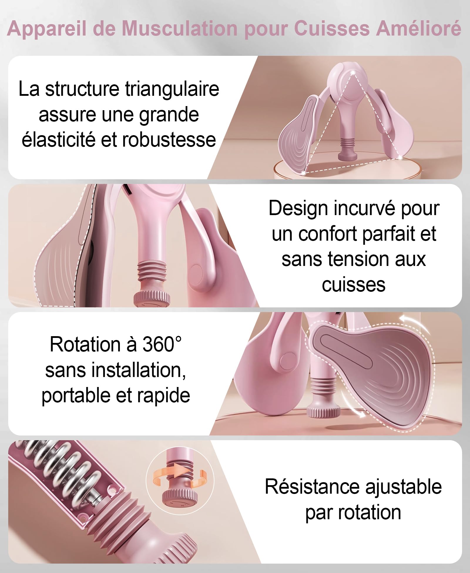 Appareil pour Muscler Le Périnée et Fessiers, Kegel Appareil de Musculation Réglable 31.8kg pour Femme et Homme, Équipement de Renforcement à Domicile pour Post-Partum, avec Bande
