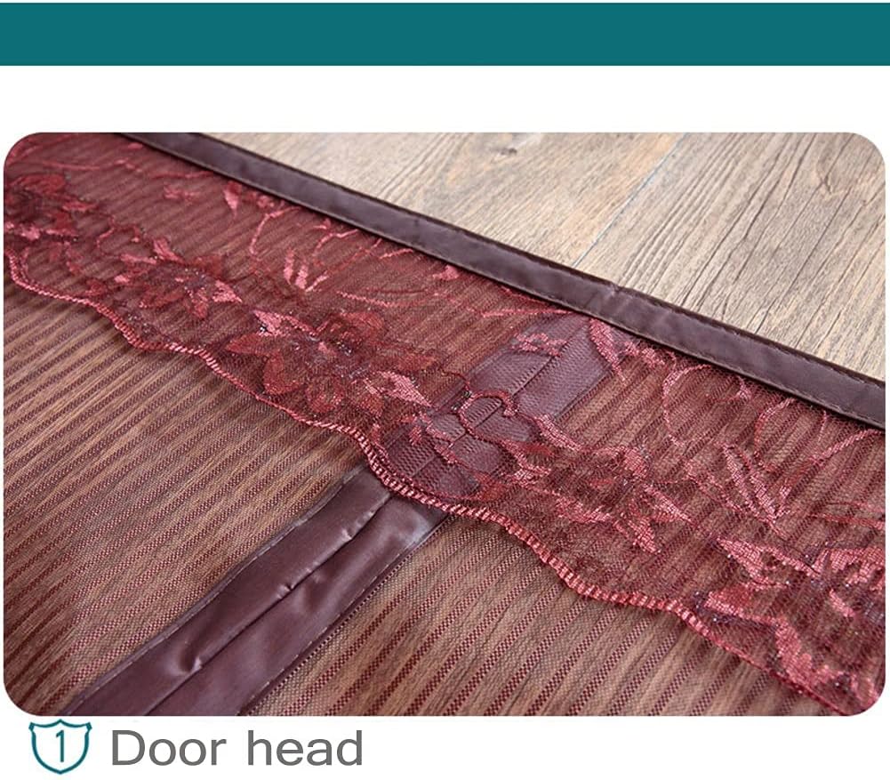 Magnetic Mesh Screen Door, Full Frame Hook & Loop Heavy Duty Mesh Curtain Strong Magnet Self Sealing for Sliding Doors-e 140x220cm(55x87in) (Color : E, Size : 140x220cm(55x87in))