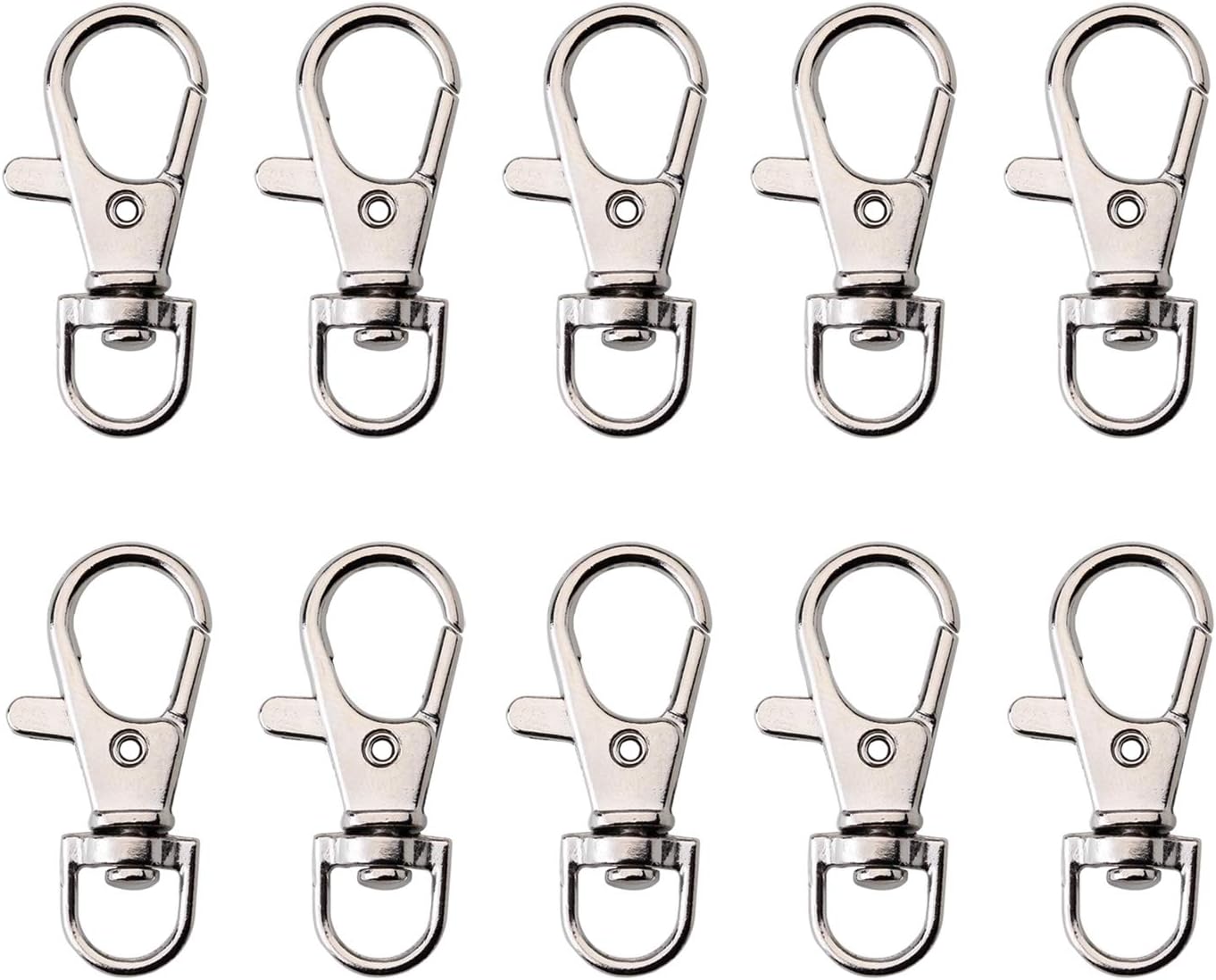 Set of 50 Metal Lobster Claw Clasps Swivel Clasps Lanyard Snap Hook with Trigger Snap for Dog Collar/ Jewelry Finding, 1.38" (L) x 0.66" (W)