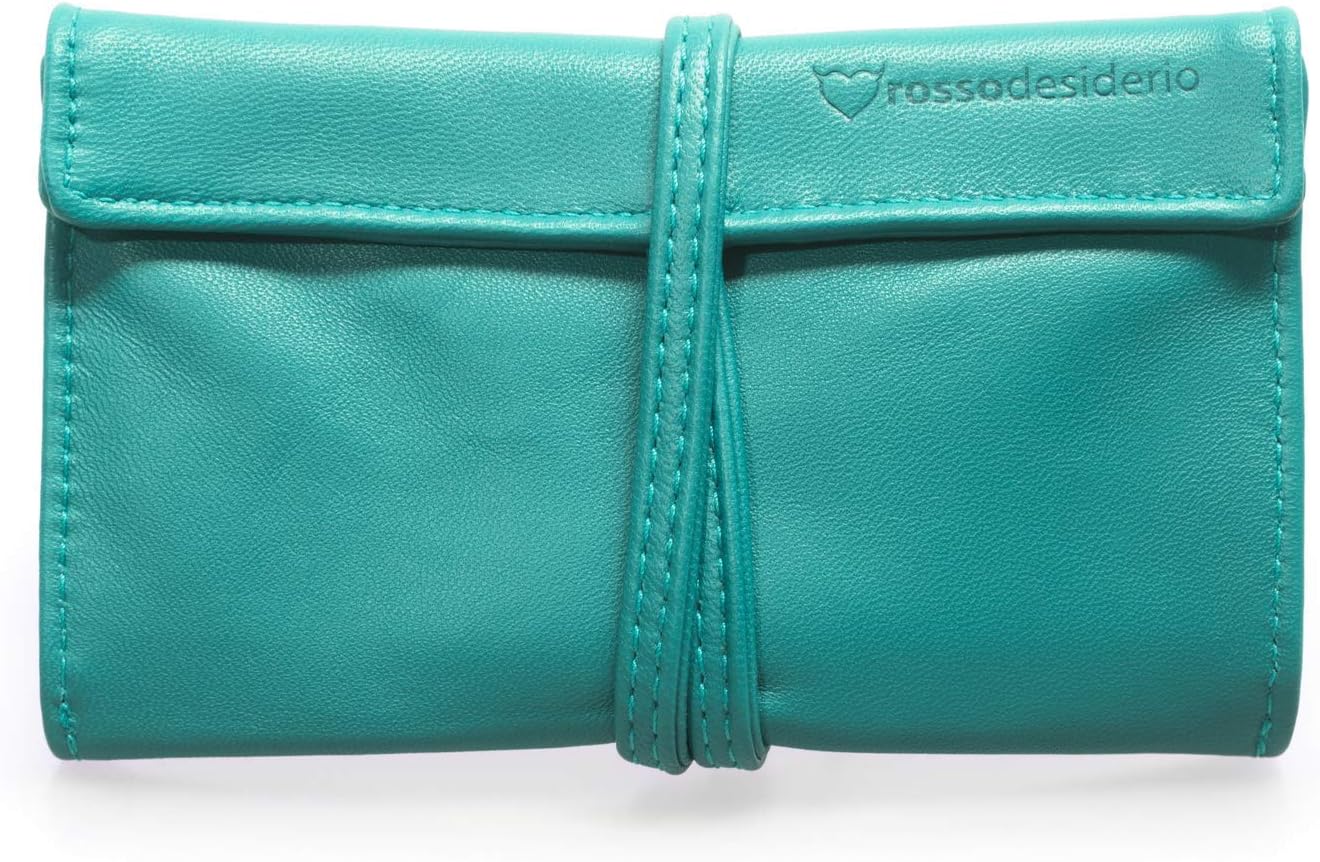 Tiffany leather tobacco pouch, case, bag, with strap, italian handmade product with Italian genuine leather - present ideas - unisex